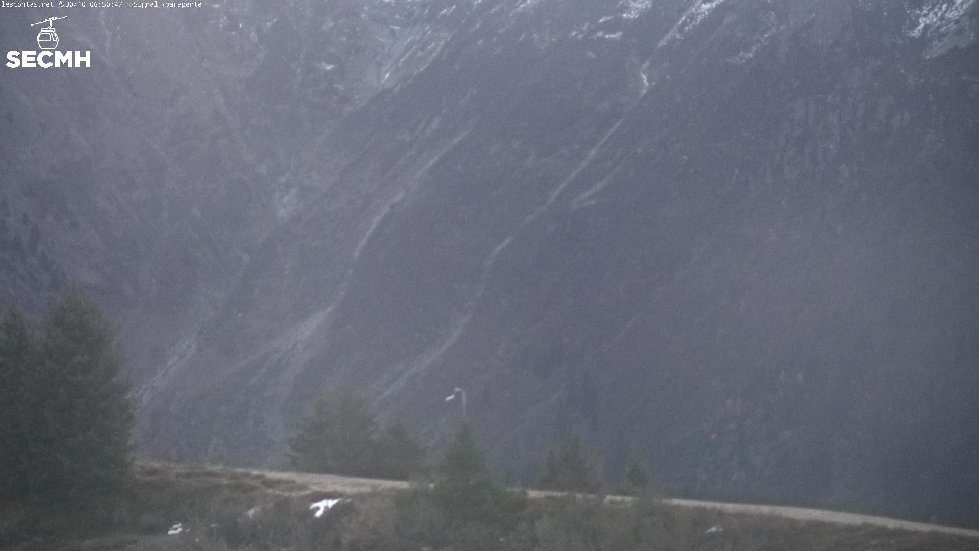 Archiv Foto Webcam Blick zum Paraglidingstartpunkt, Les Contamines