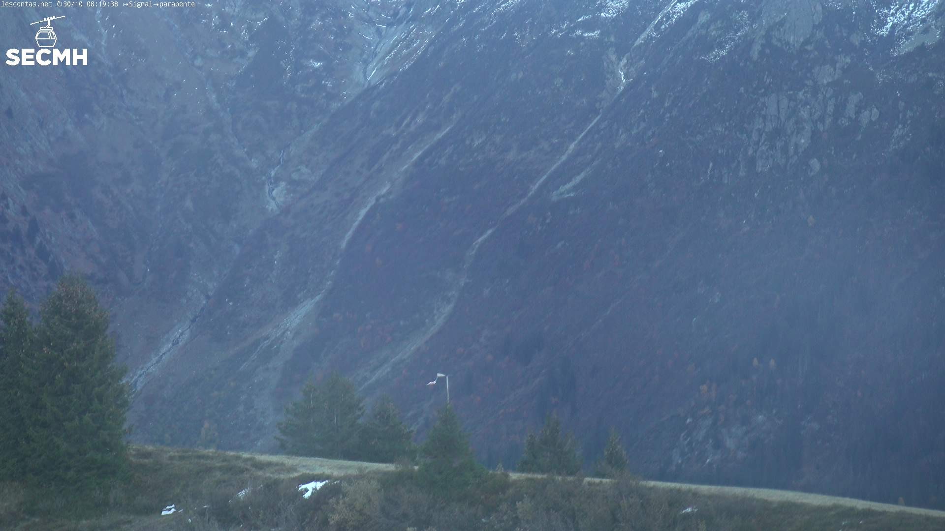 Archiv Foto Webcam Blick zum Paraglidingstartpunkt, Les Contamines