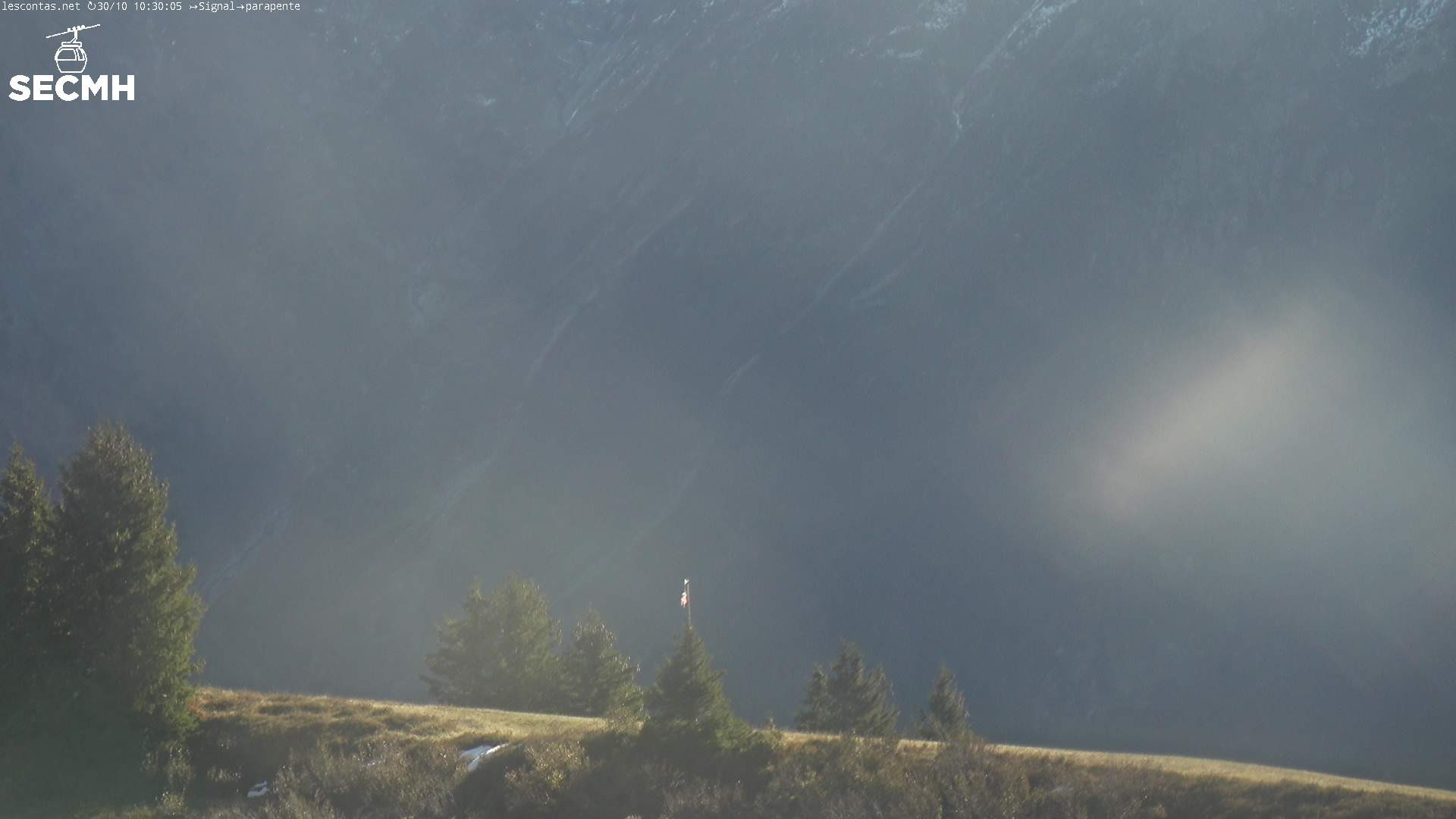 Archiv Foto Webcam Blick zum Paraglidingstartpunkt, Les Contamines