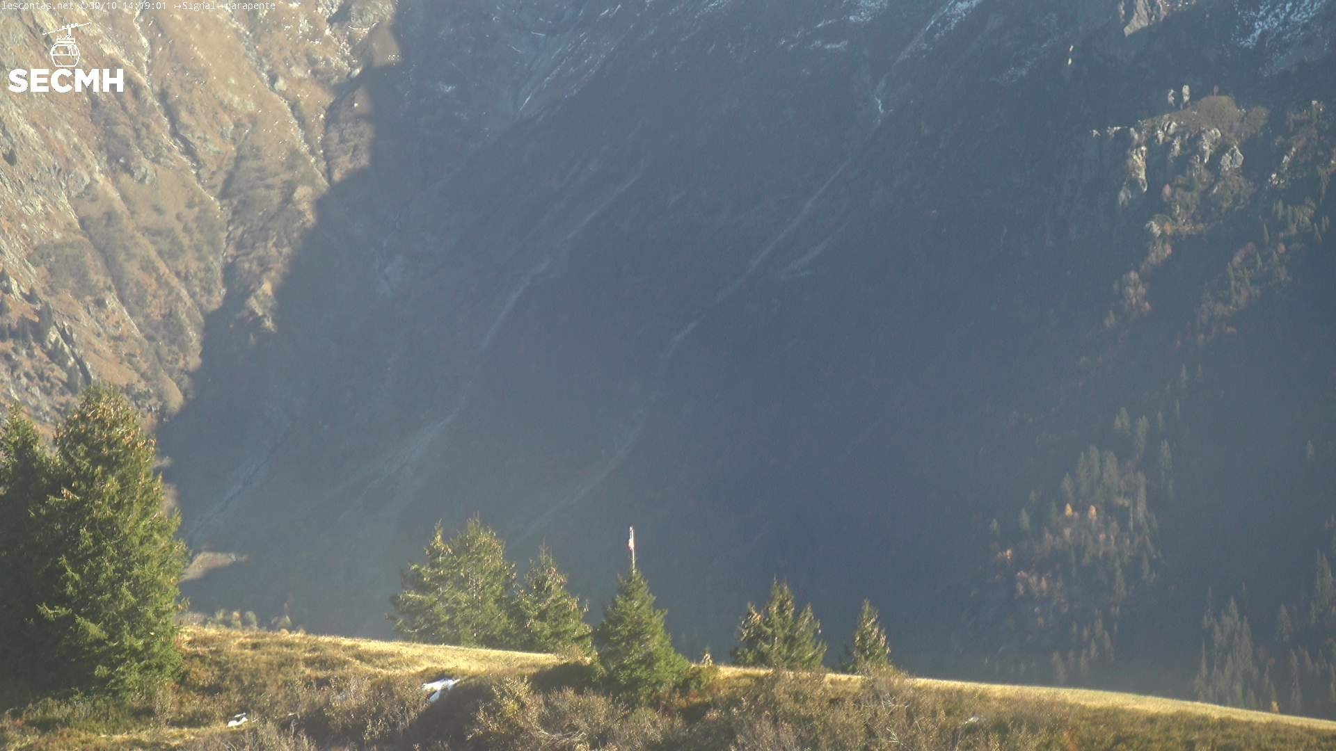 Archiv Foto Webcam Blick zum Paraglidingstartpunkt, Les Contamines