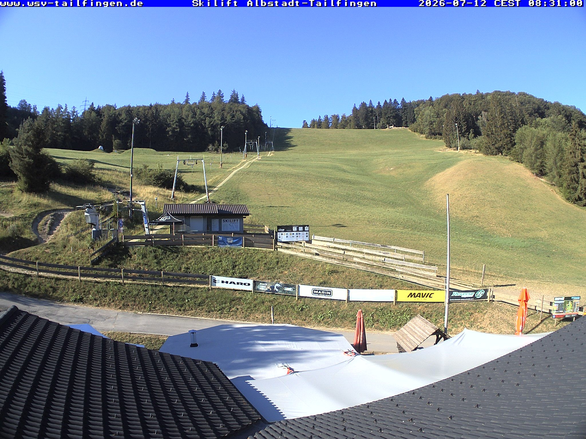 Archived image Webcam Panorama view from the roof of the WSV club at the Schwäbischen Alb