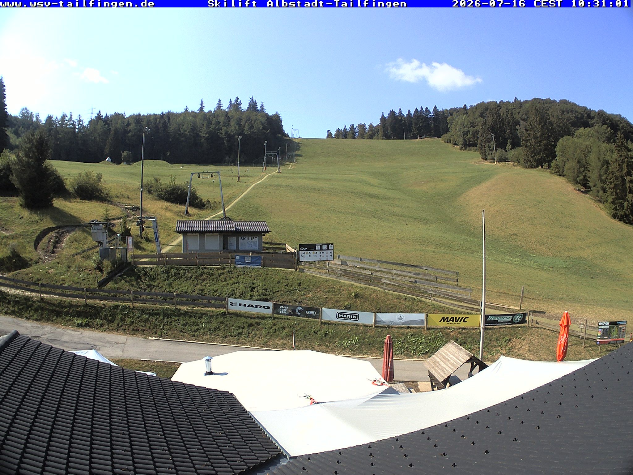 Archived image Webcam Panorama view from the roof of the WSV club at the Schwäbischen Alb