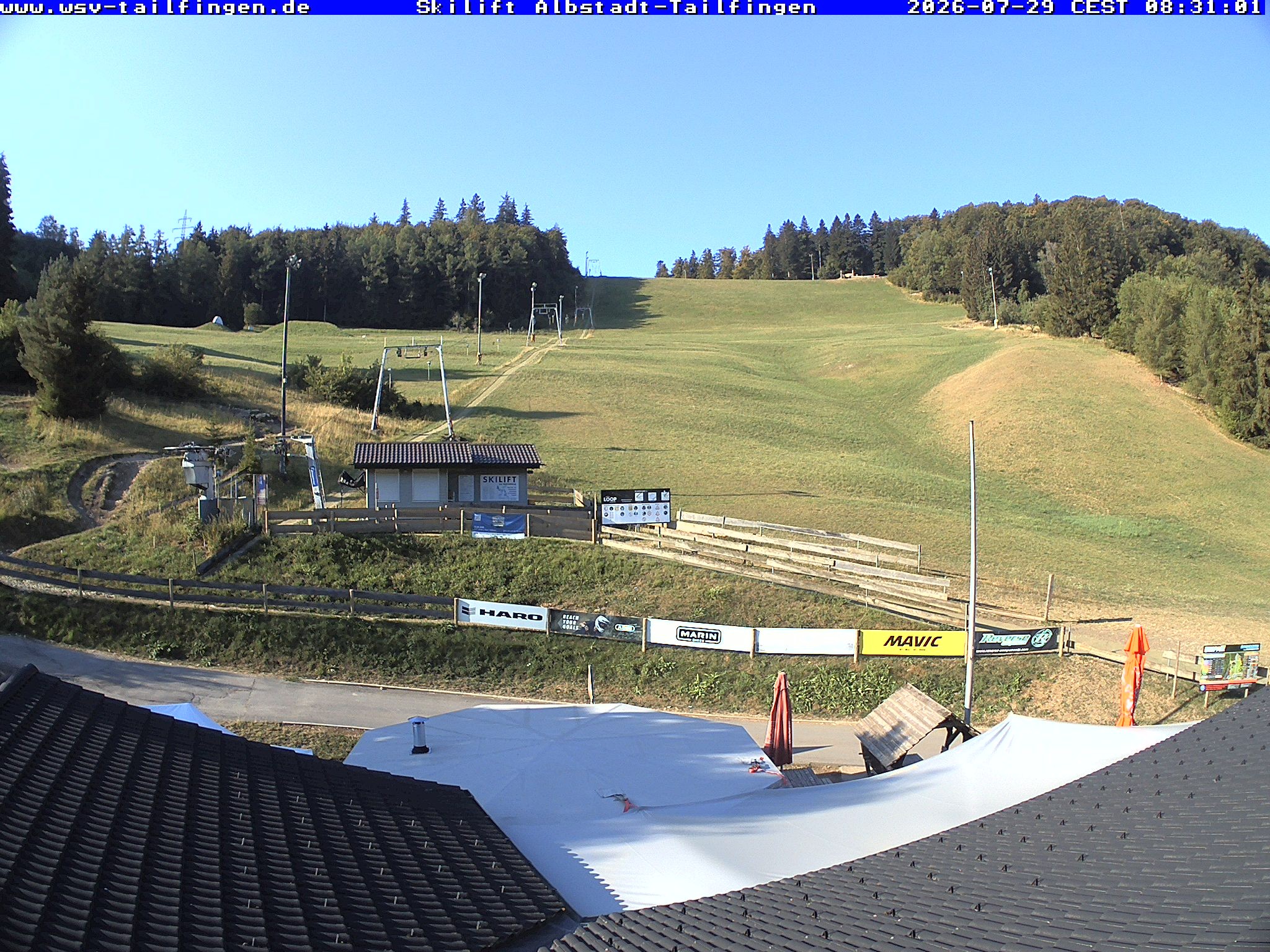 Archived image Webcam Panorama view from the roof of the WSV club at the Schwäbischen Alb