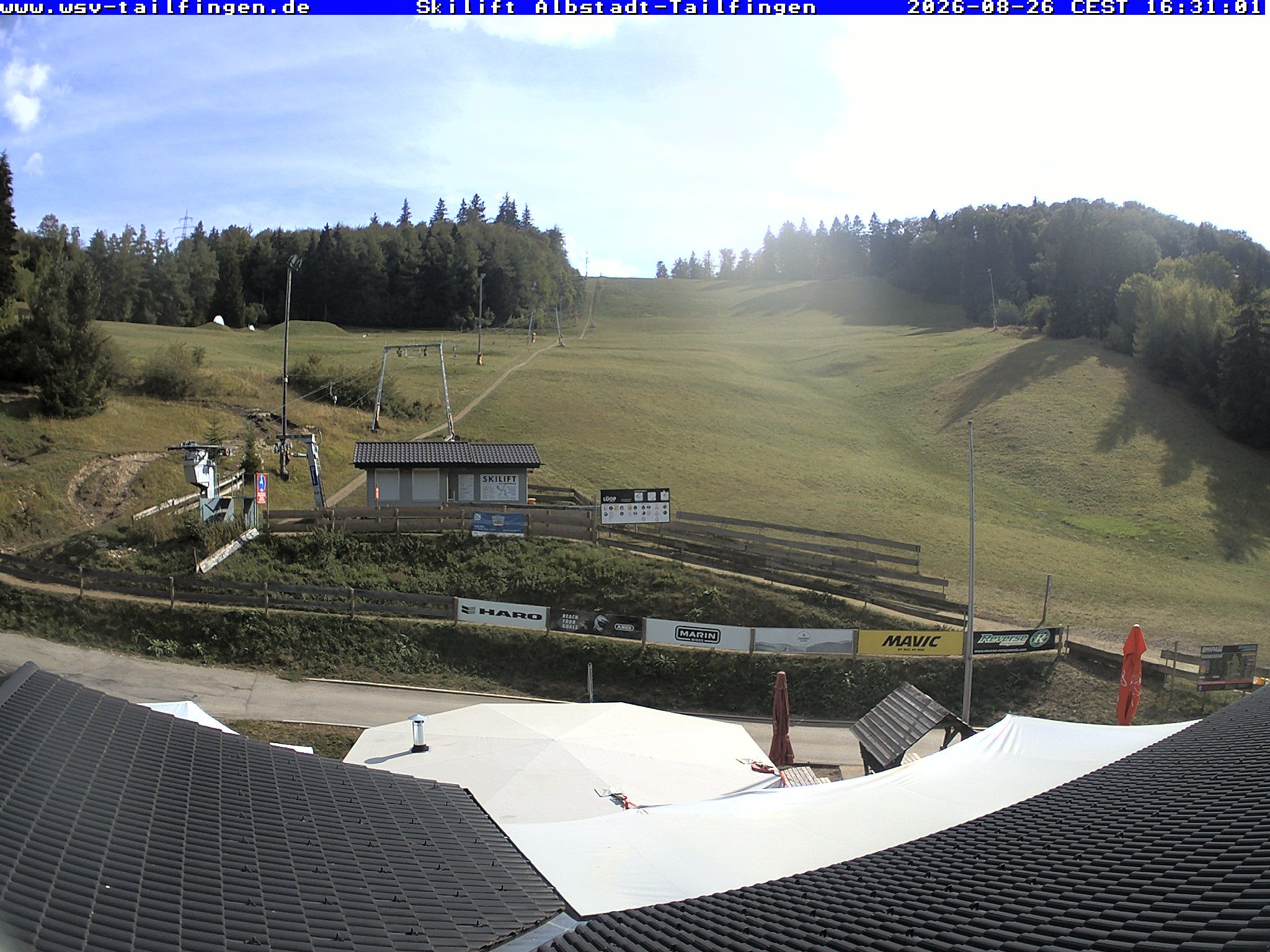 Archived image Webcam Panorama view from the roof of the WSV club at the Schwäbischen Alb