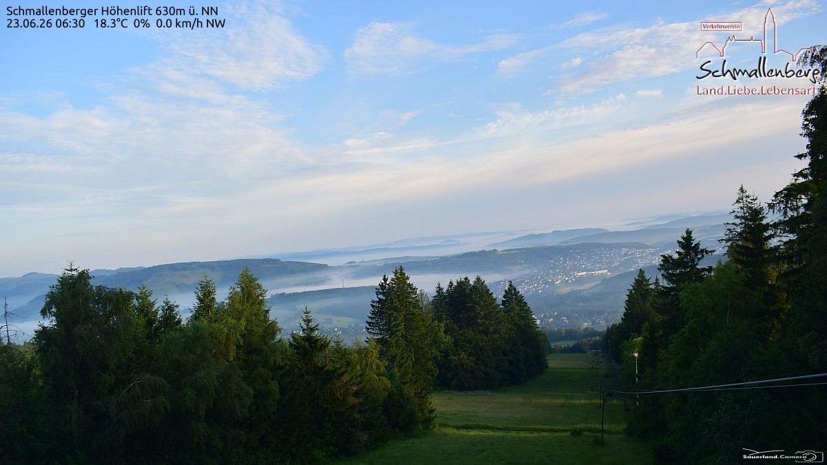Archived image Webcam Ski lift Schmallenberg