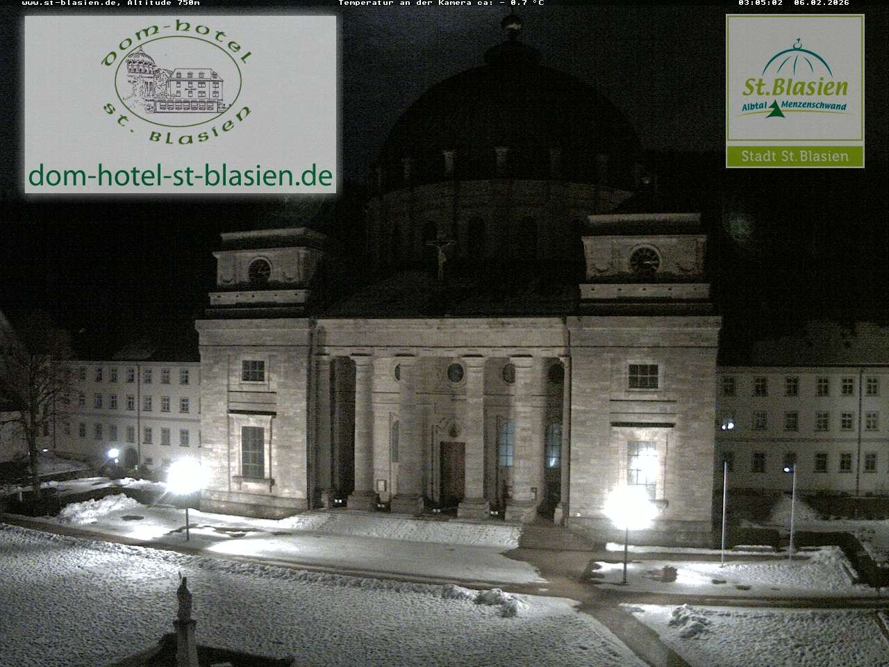 Archived image Webcam St Blasien Menzenschwand cathedral