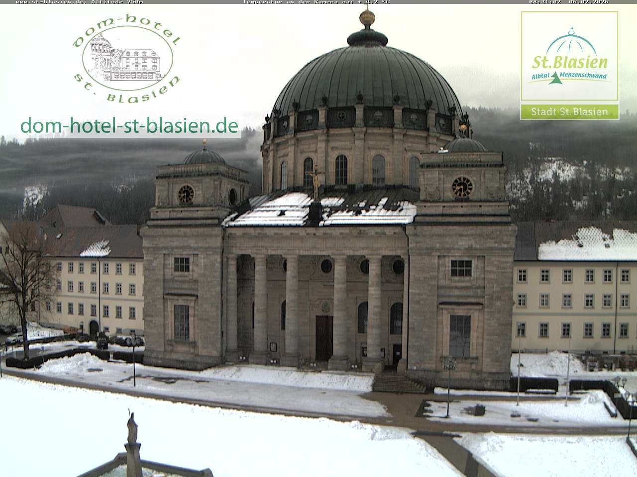 Archived image Webcam St Blasien Menzenschwand cathedral