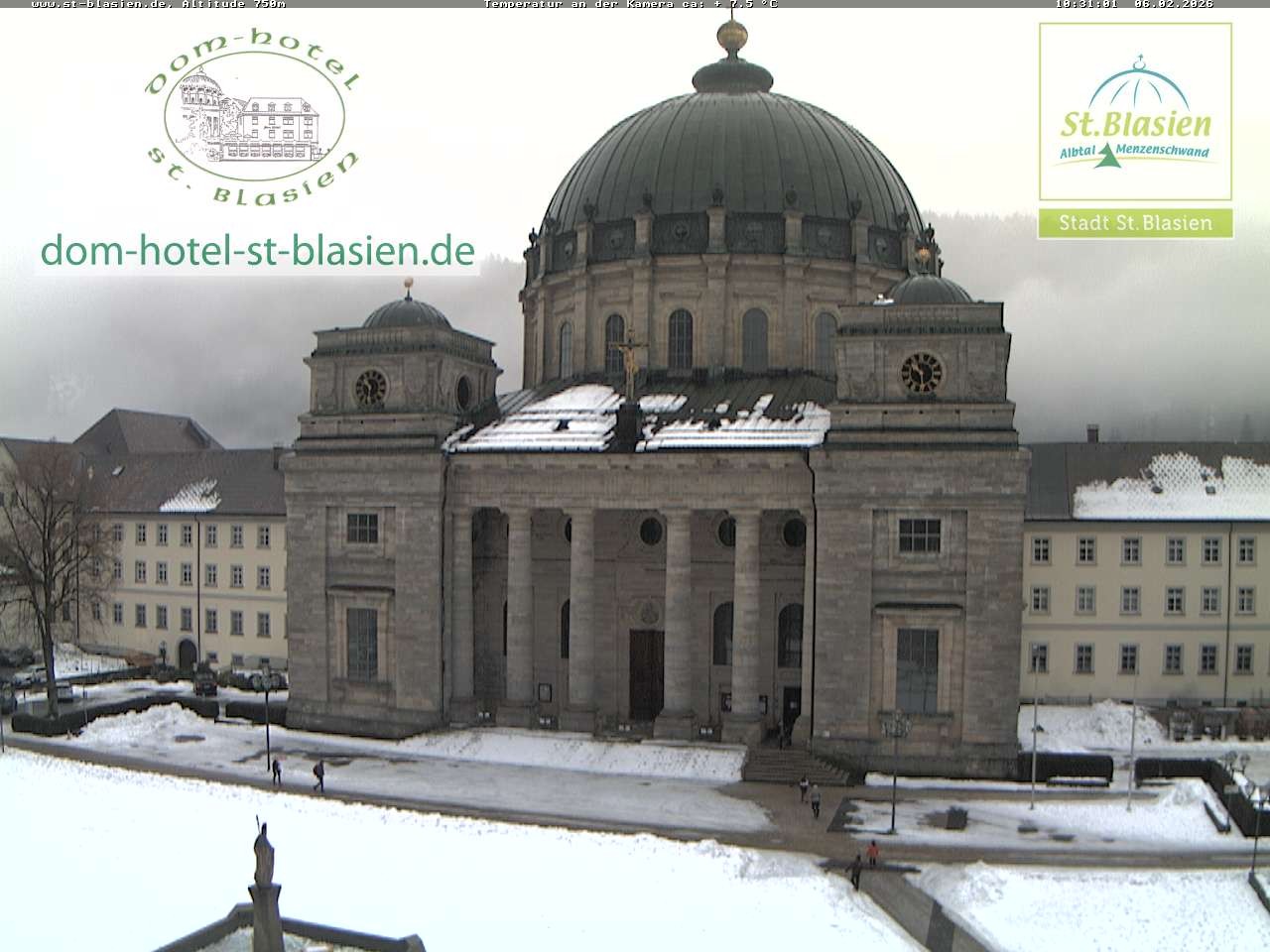 Archived image Webcam St Blasien Menzenschwand cathedral