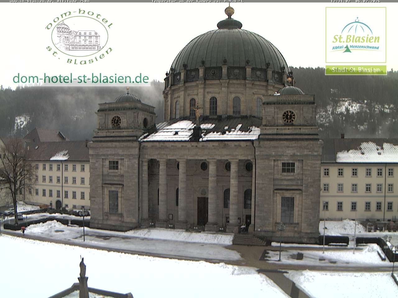 Archived image Webcam St Blasien Menzenschwand cathedral