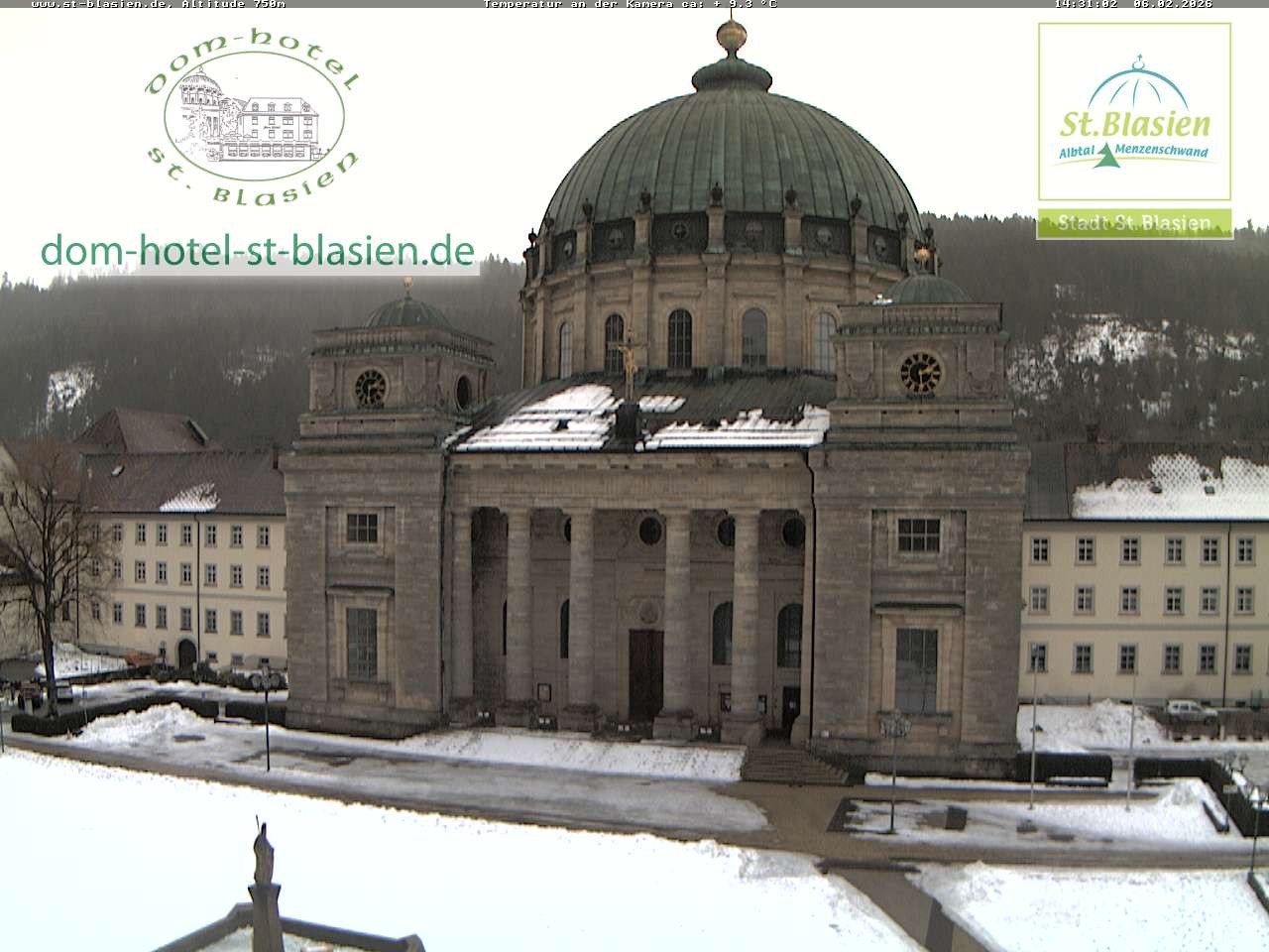 Archived image Webcam St Blasien Menzenschwand cathedral