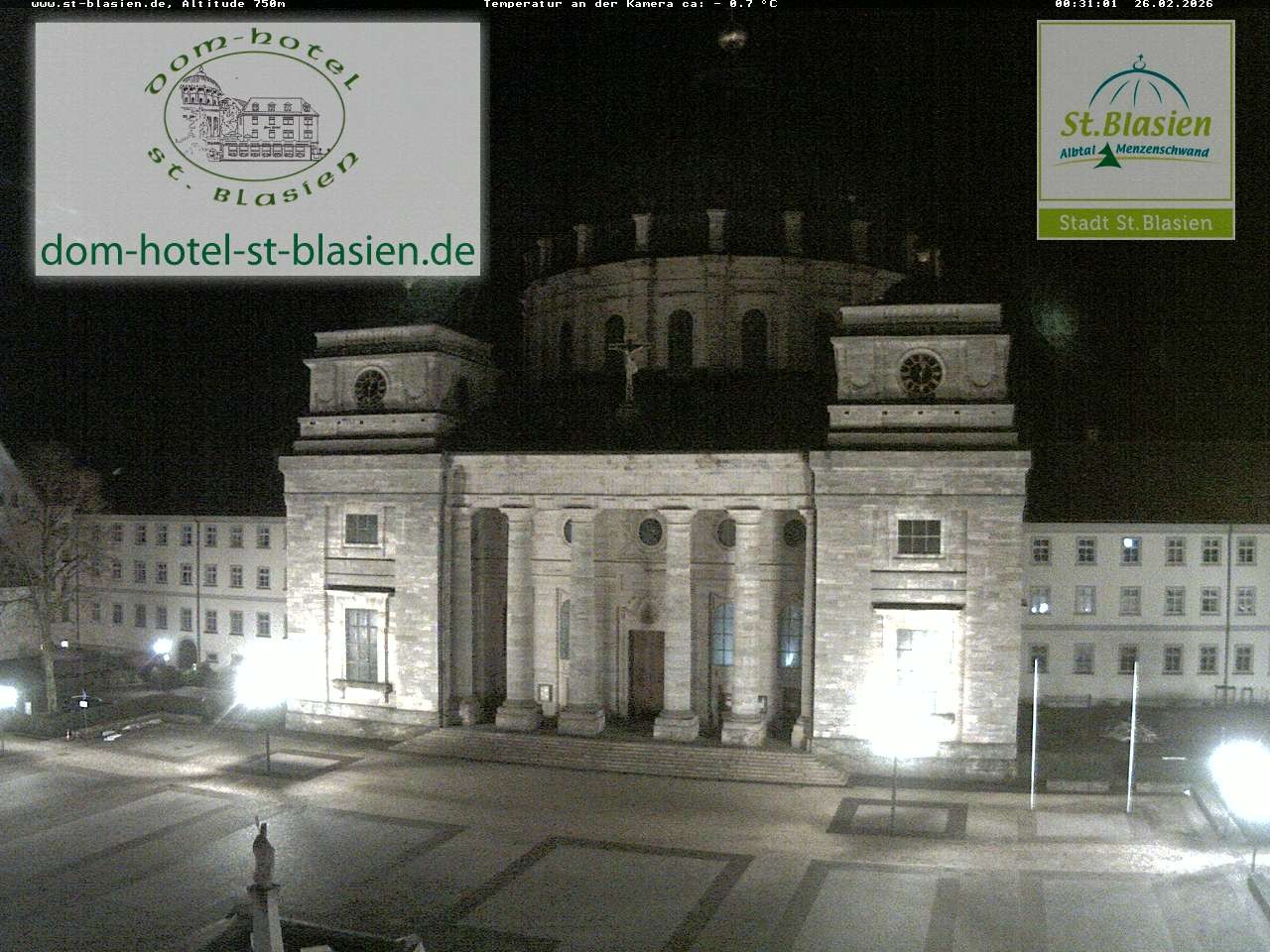 Archived image Webcam St Blasien Menzenschwand cathedral