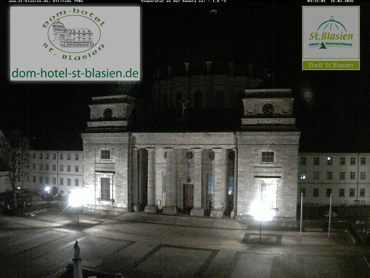 Archived image Webcam St Blasien Menzenschwand cathedral