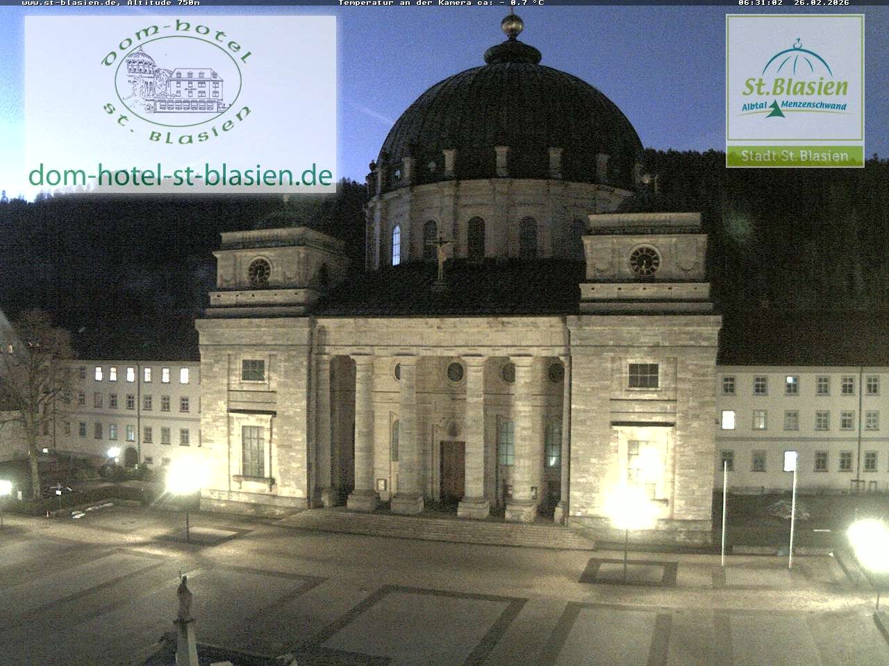 Archived image Webcam St Blasien Menzenschwand cathedral