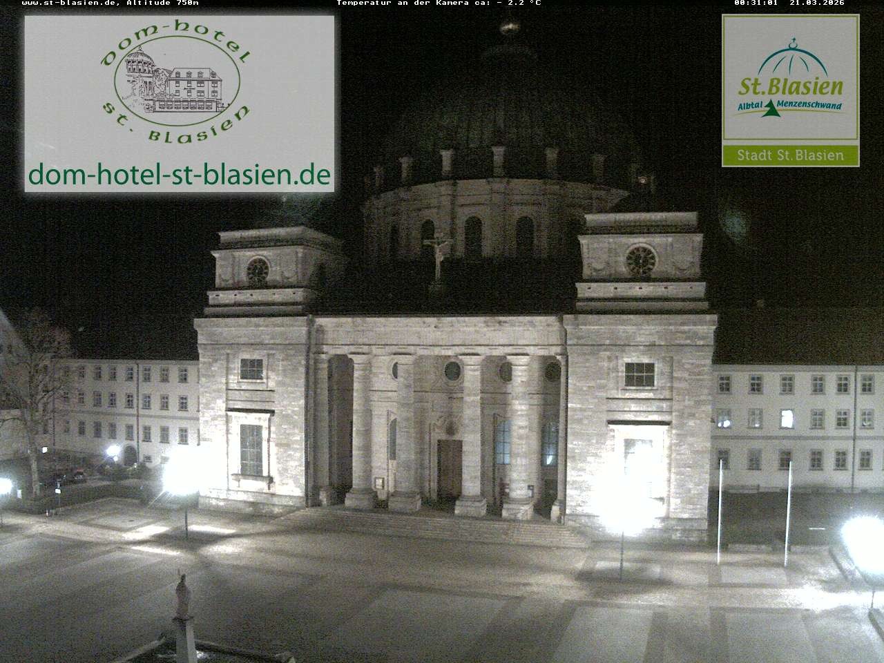 Archived image Webcam St Blasien Menzenschwand cathedral