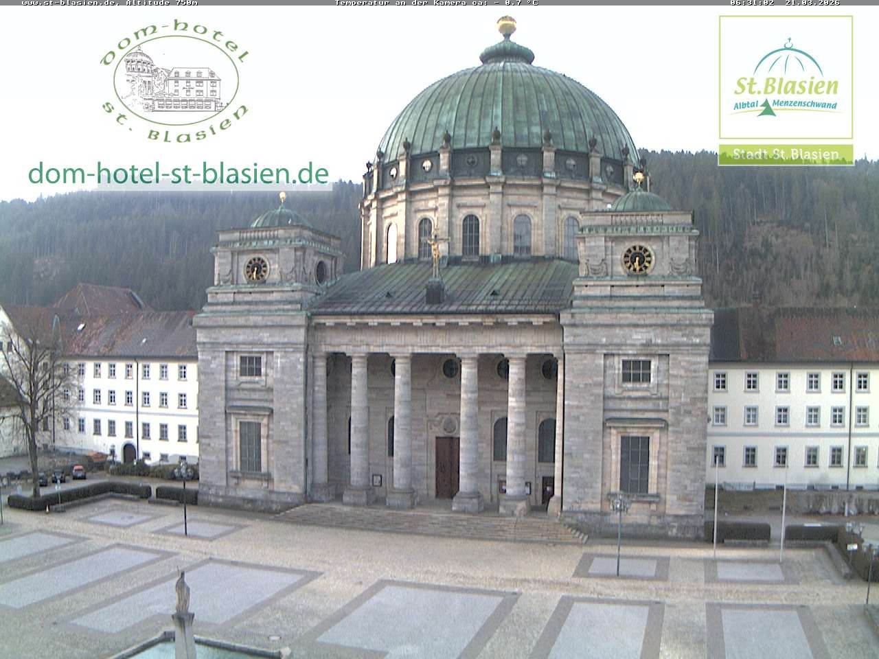 Archived image Webcam St Blasien Menzenschwand cathedral