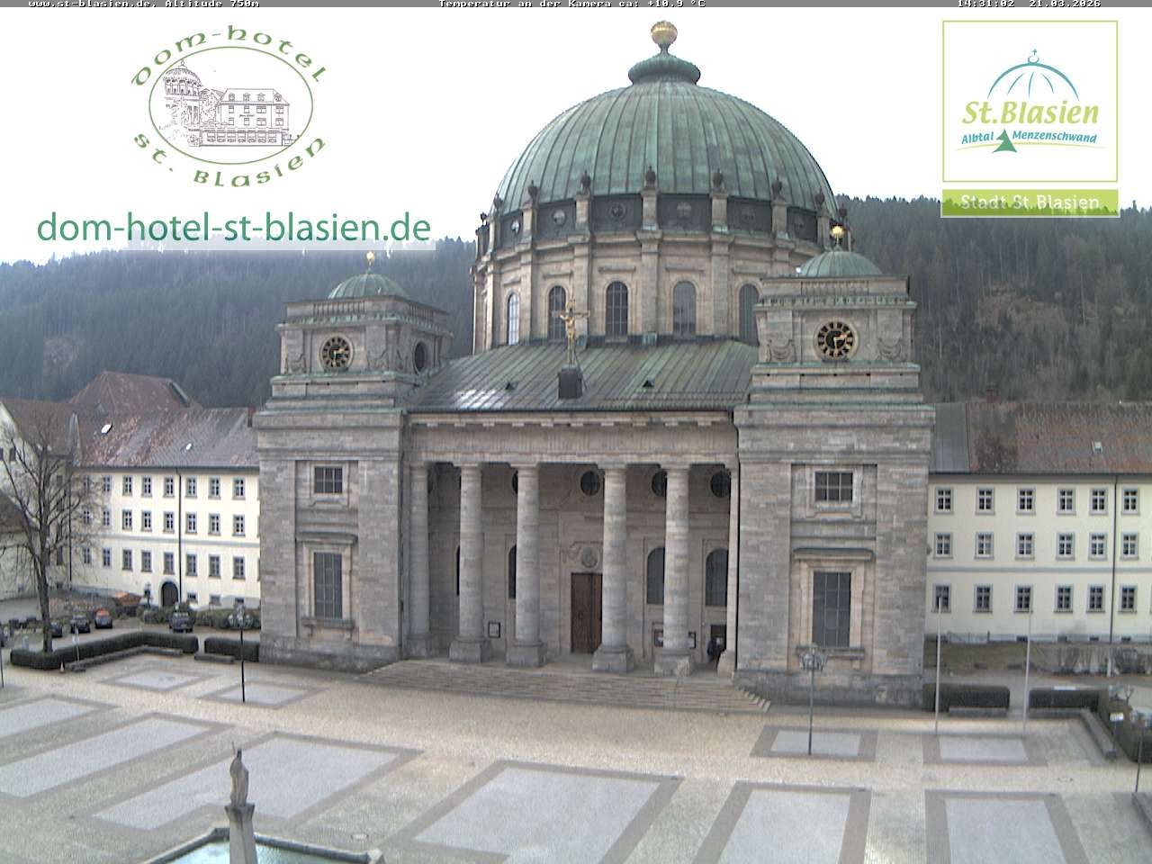 Archived image Webcam St Blasien Menzenschwand cathedral