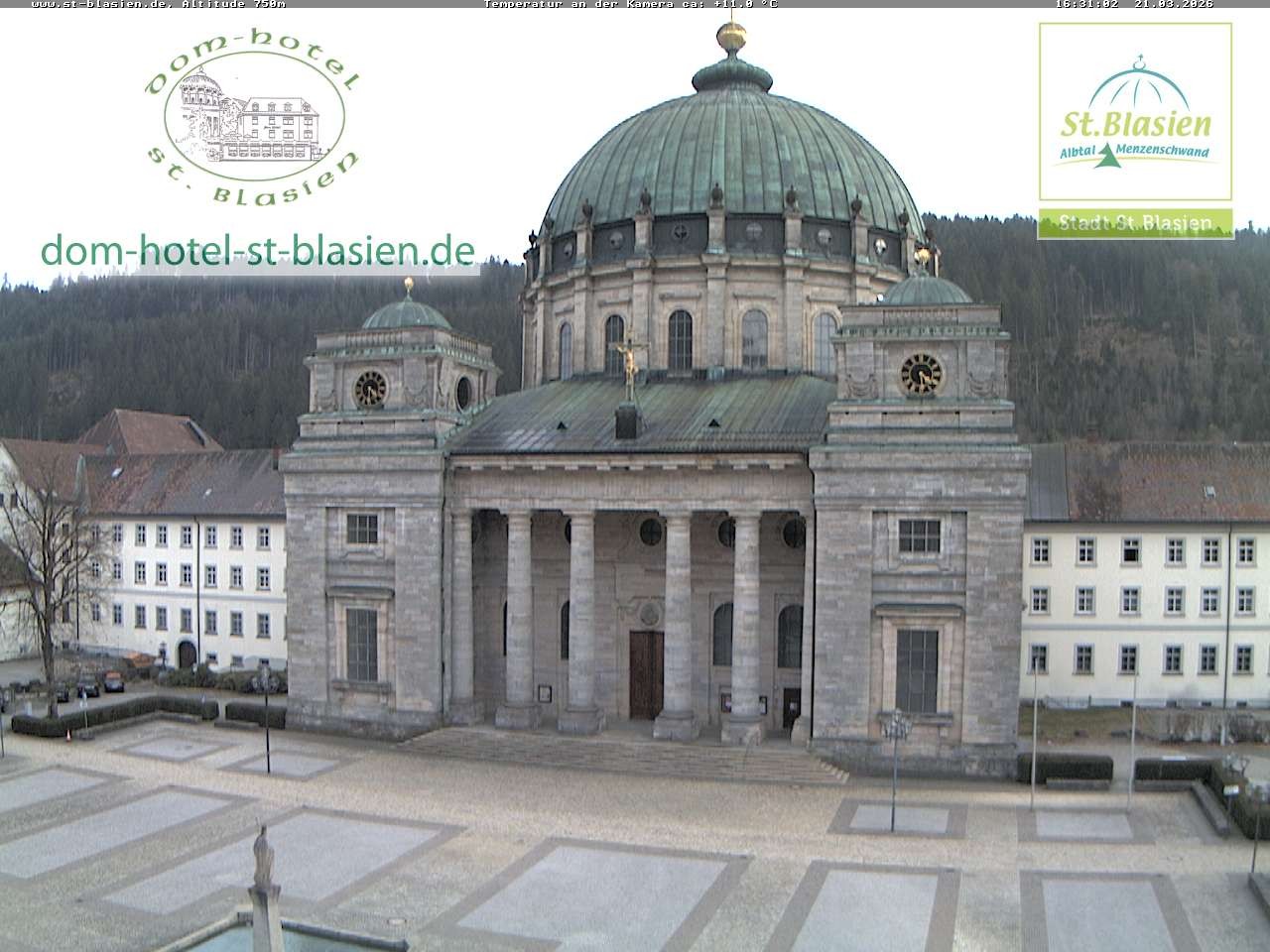 Archived image Webcam St Blasien Menzenschwand cathedral