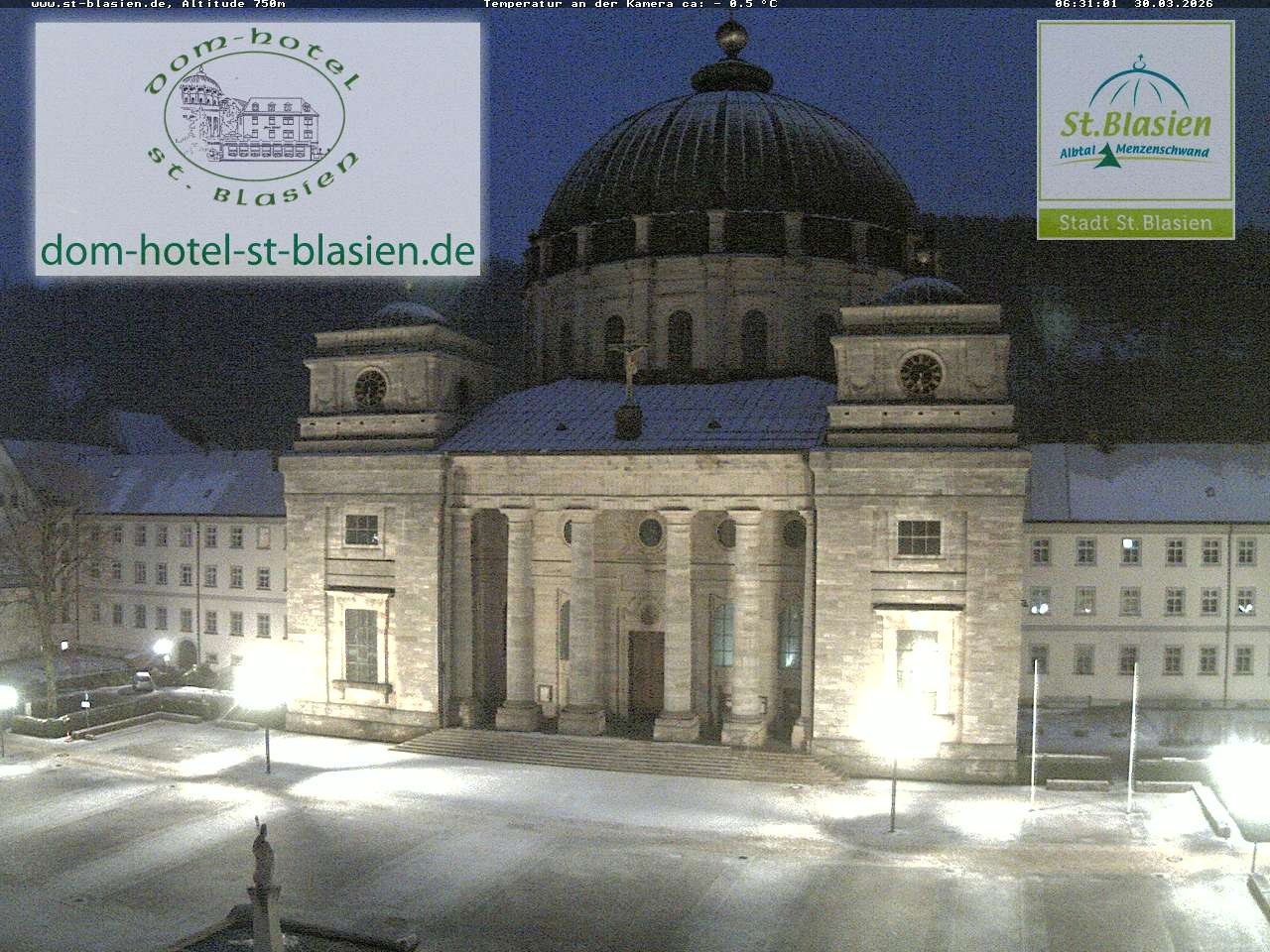 Archived image Webcam St Blasien Menzenschwand cathedral