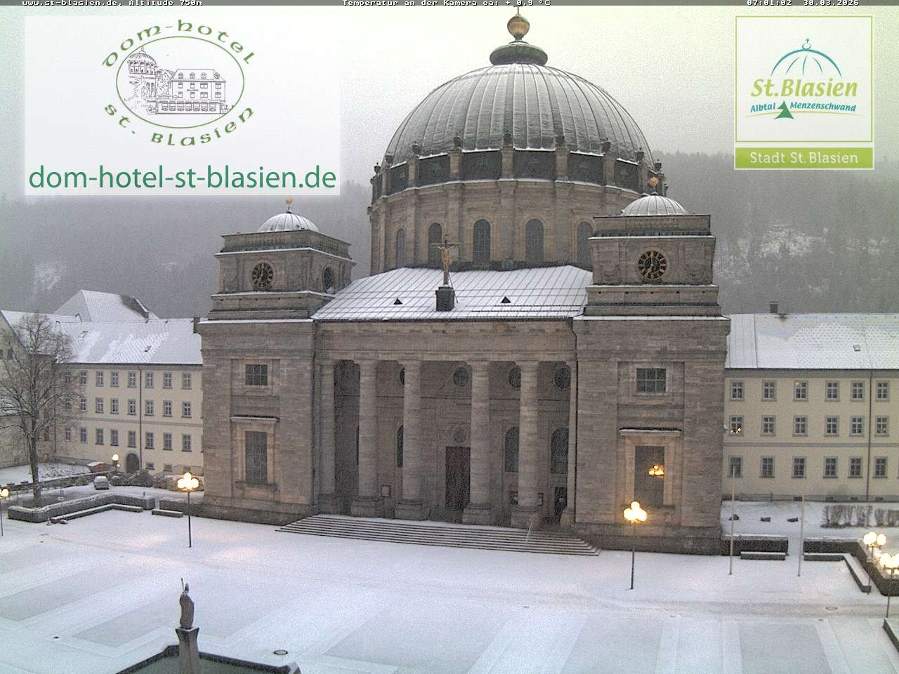 Archived image Webcam St Blasien Menzenschwand cathedral