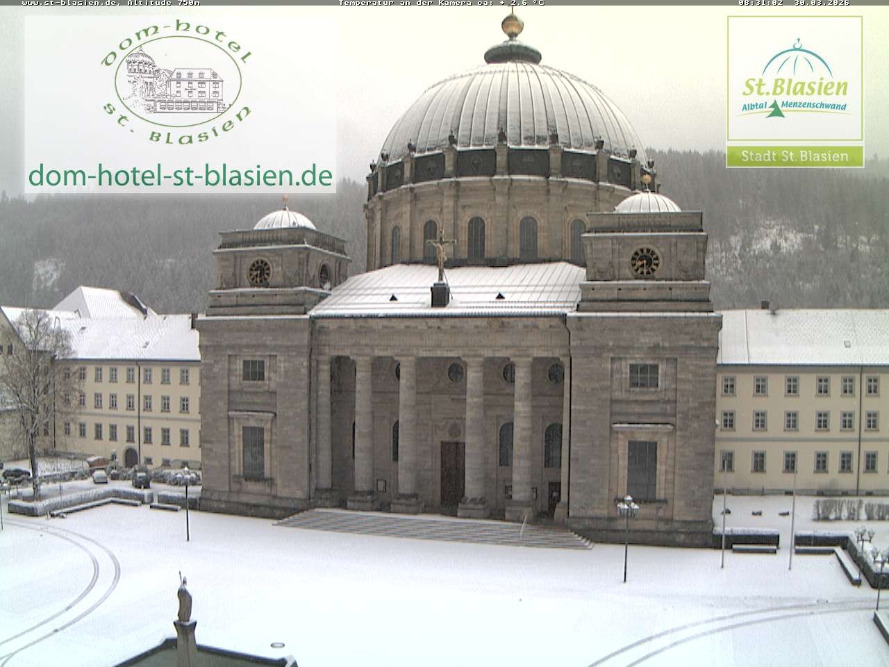Archived image Webcam St Blasien Menzenschwand cathedral