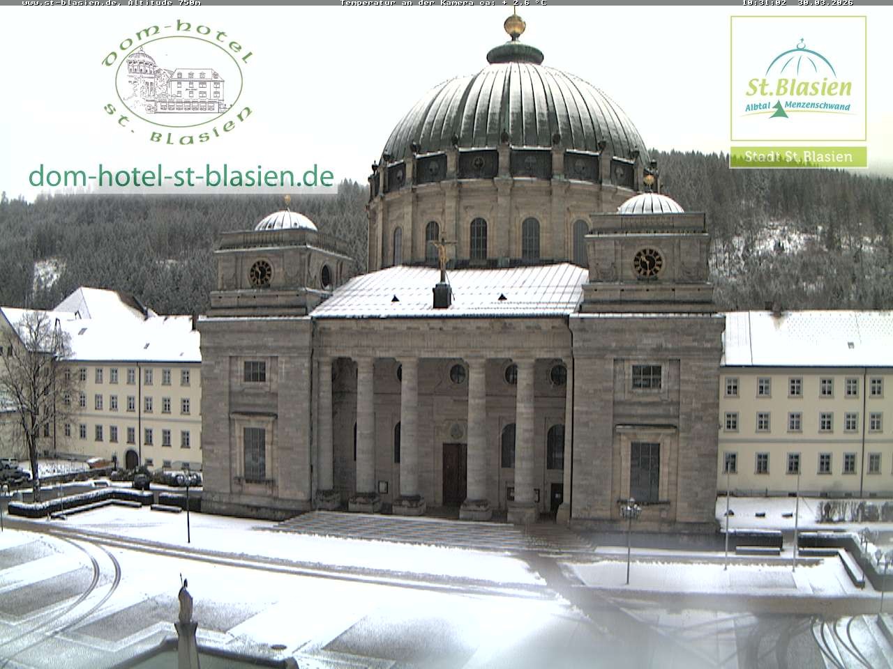 Archived image Webcam St Blasien Menzenschwand cathedral