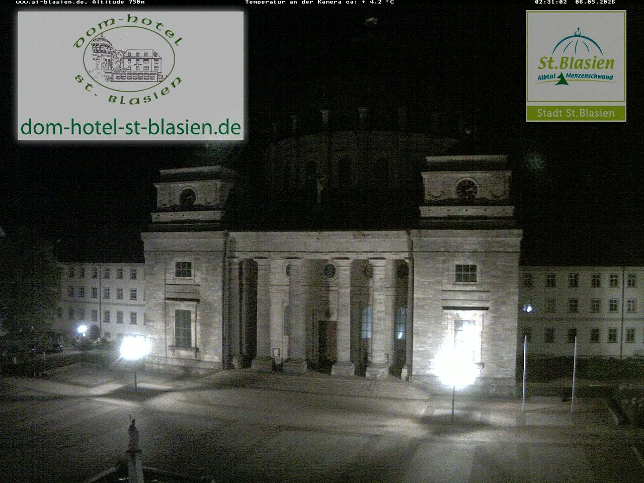 Archived image Webcam St Blasien Menzenschwand cathedral