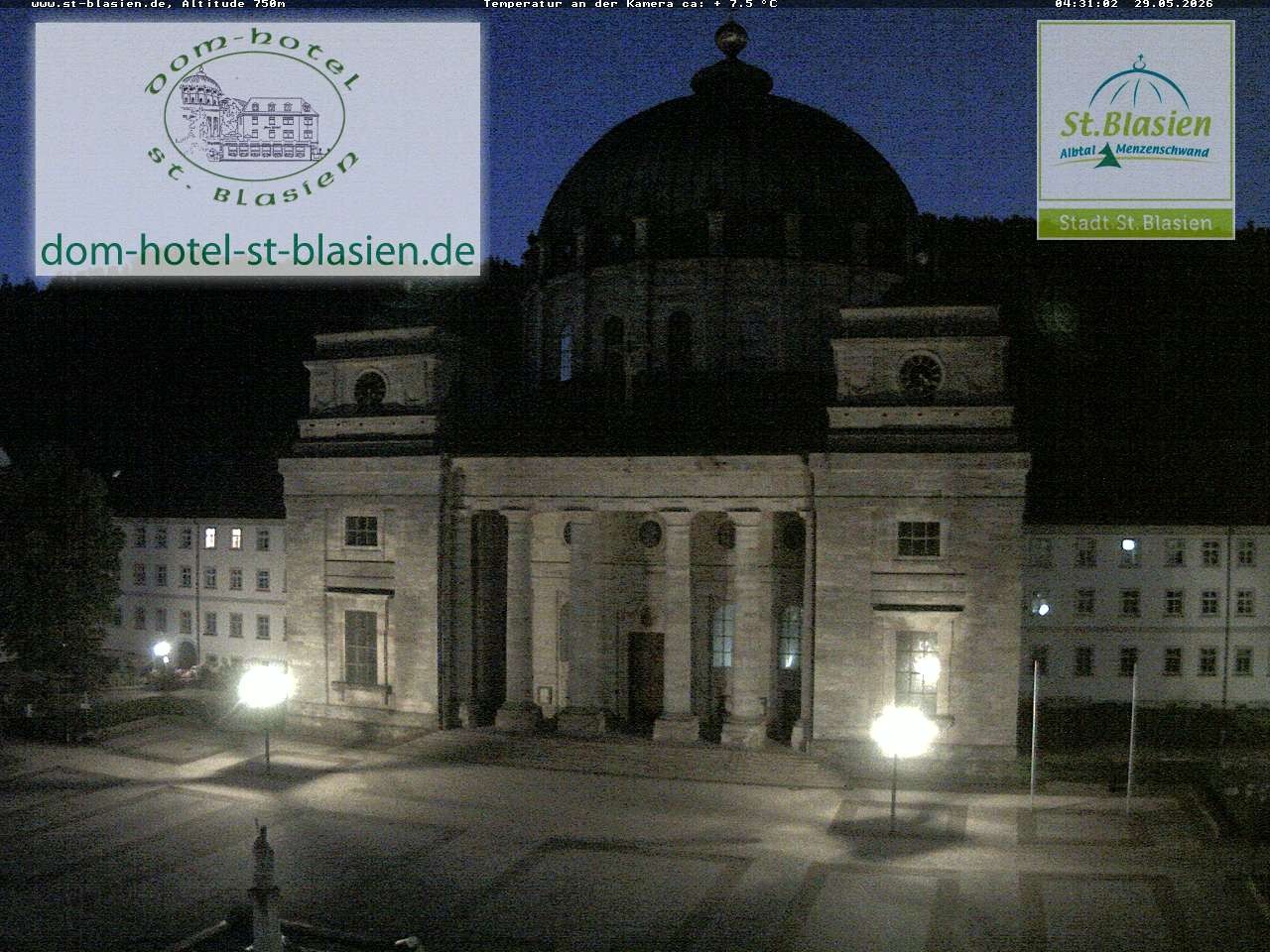 Archived image Webcam St Blasien Menzenschwand cathedral