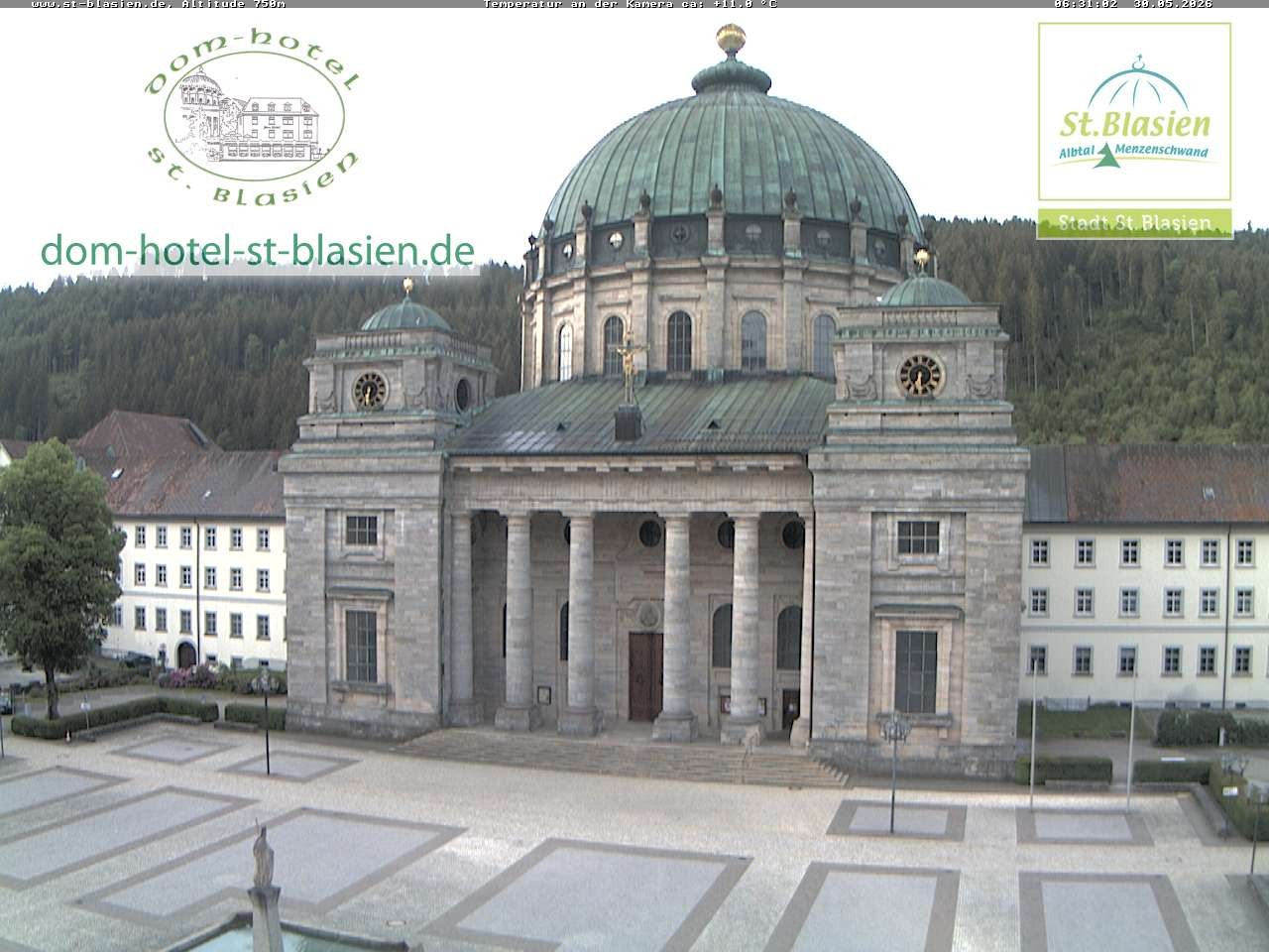 Archived image Webcam St Blasien Menzenschwand cathedral