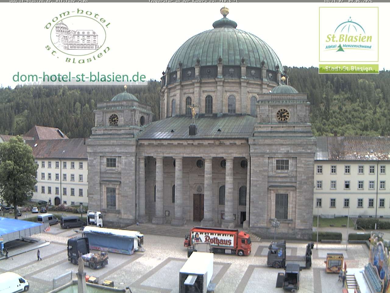Archived image Webcam St Blasien Menzenschwand cathedral
