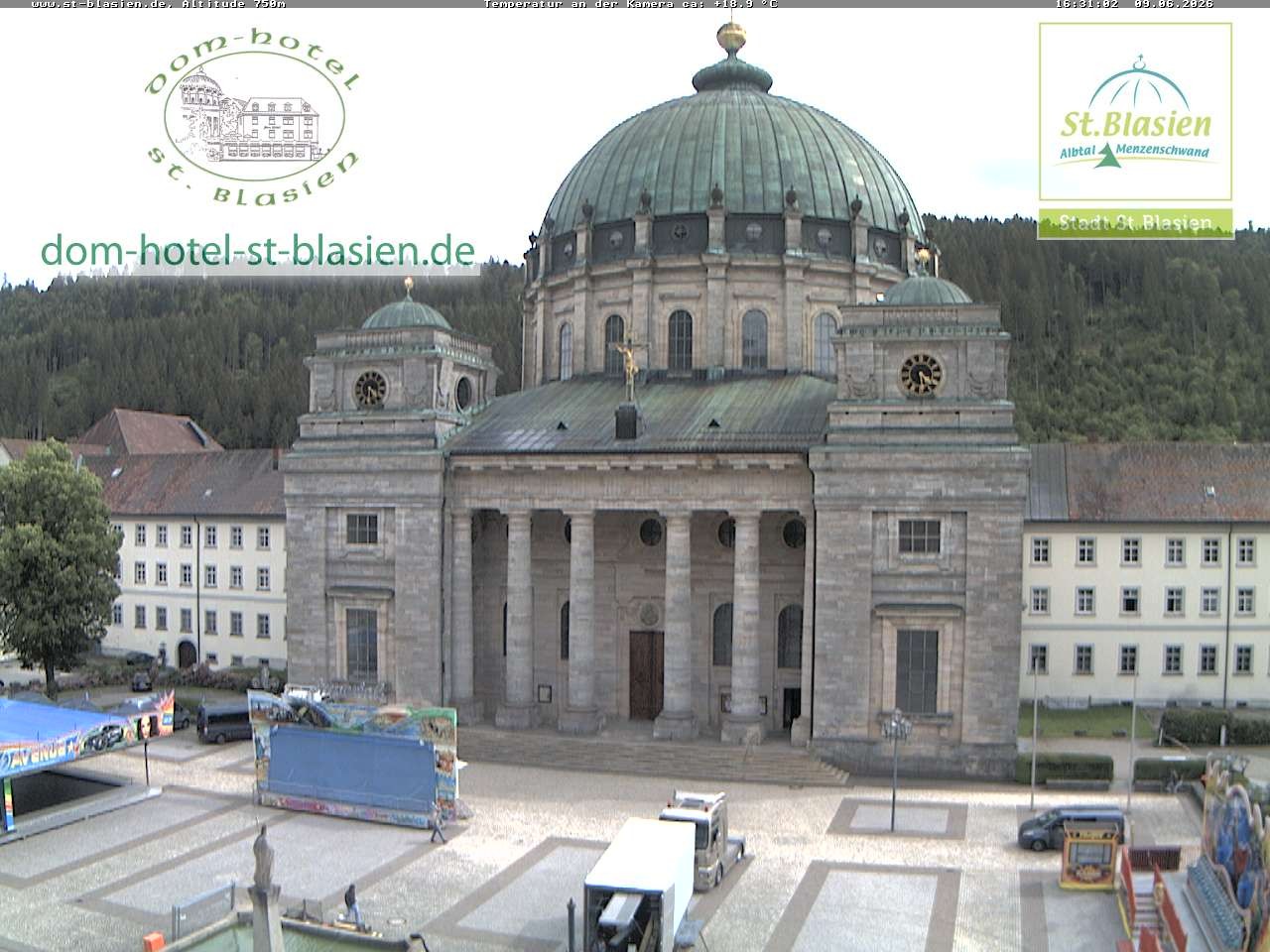 Archived image Webcam St Blasien Menzenschwand cathedral