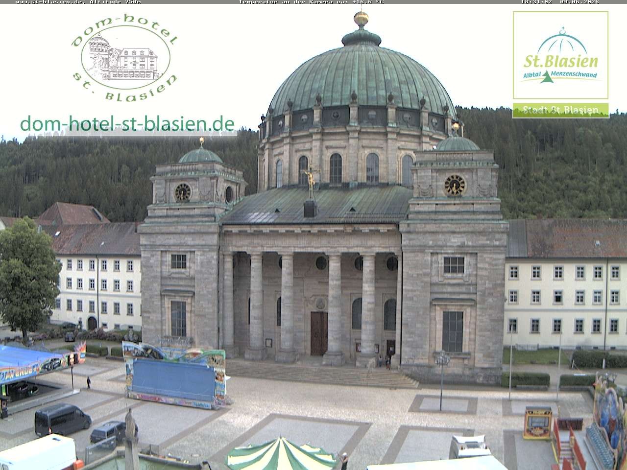 Archived image Webcam St Blasien Menzenschwand cathedral