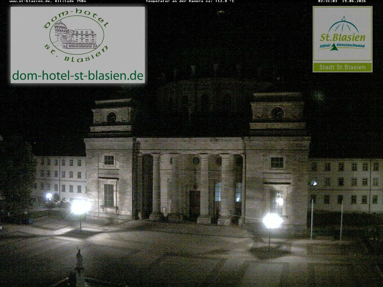 Archived image Webcam St Blasien Menzenschwand cathedral