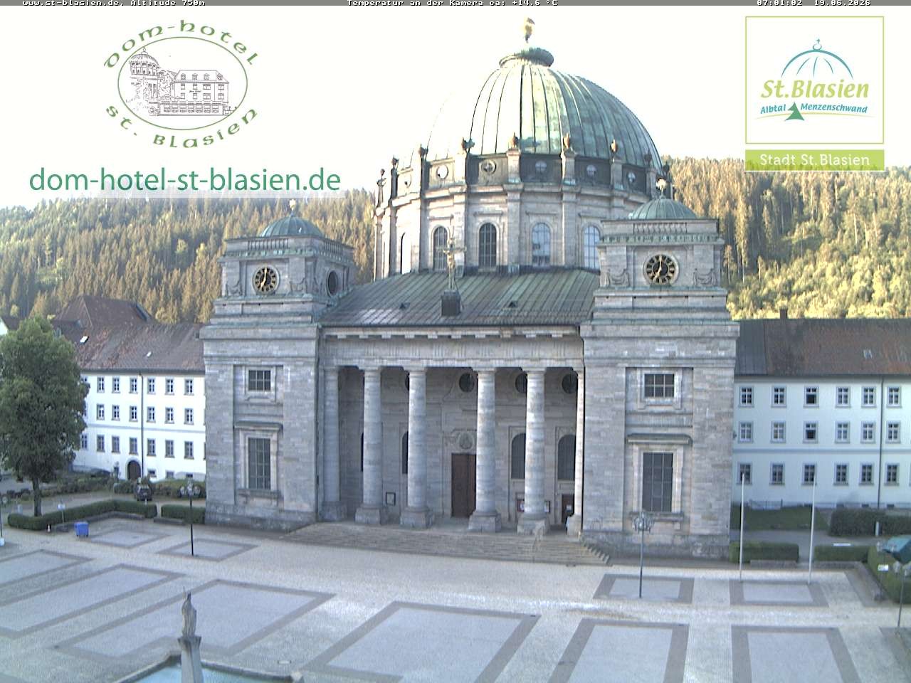 Archived image Webcam St Blasien Menzenschwand cathedral