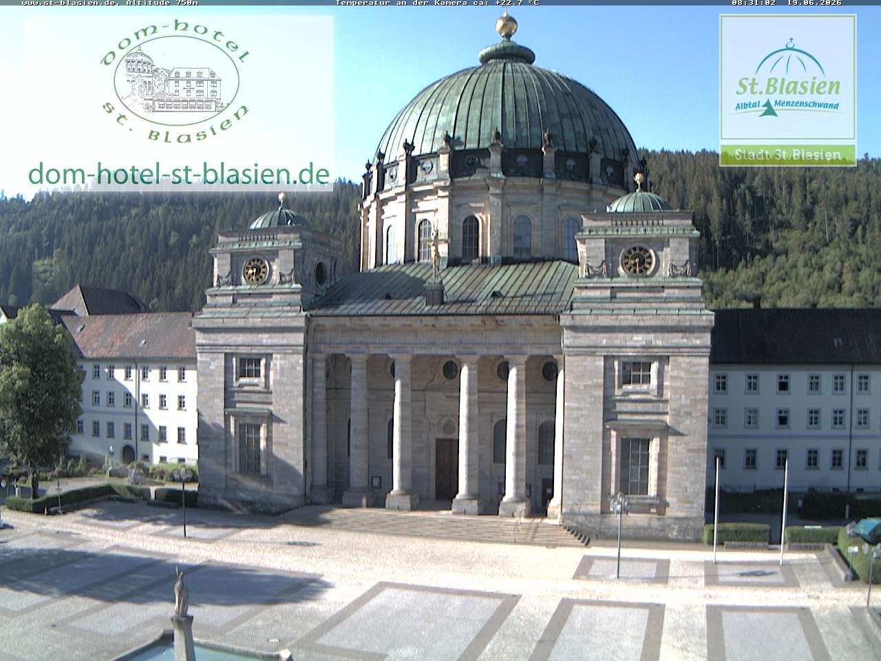 Archived image Webcam St Blasien Menzenschwand cathedral