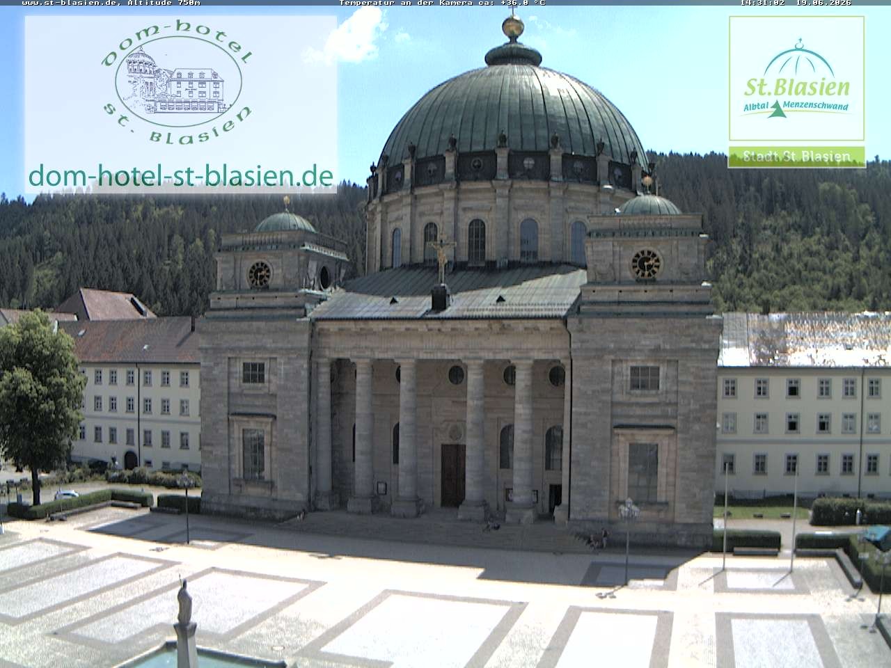 Archived image Webcam St Blasien Menzenschwand cathedral