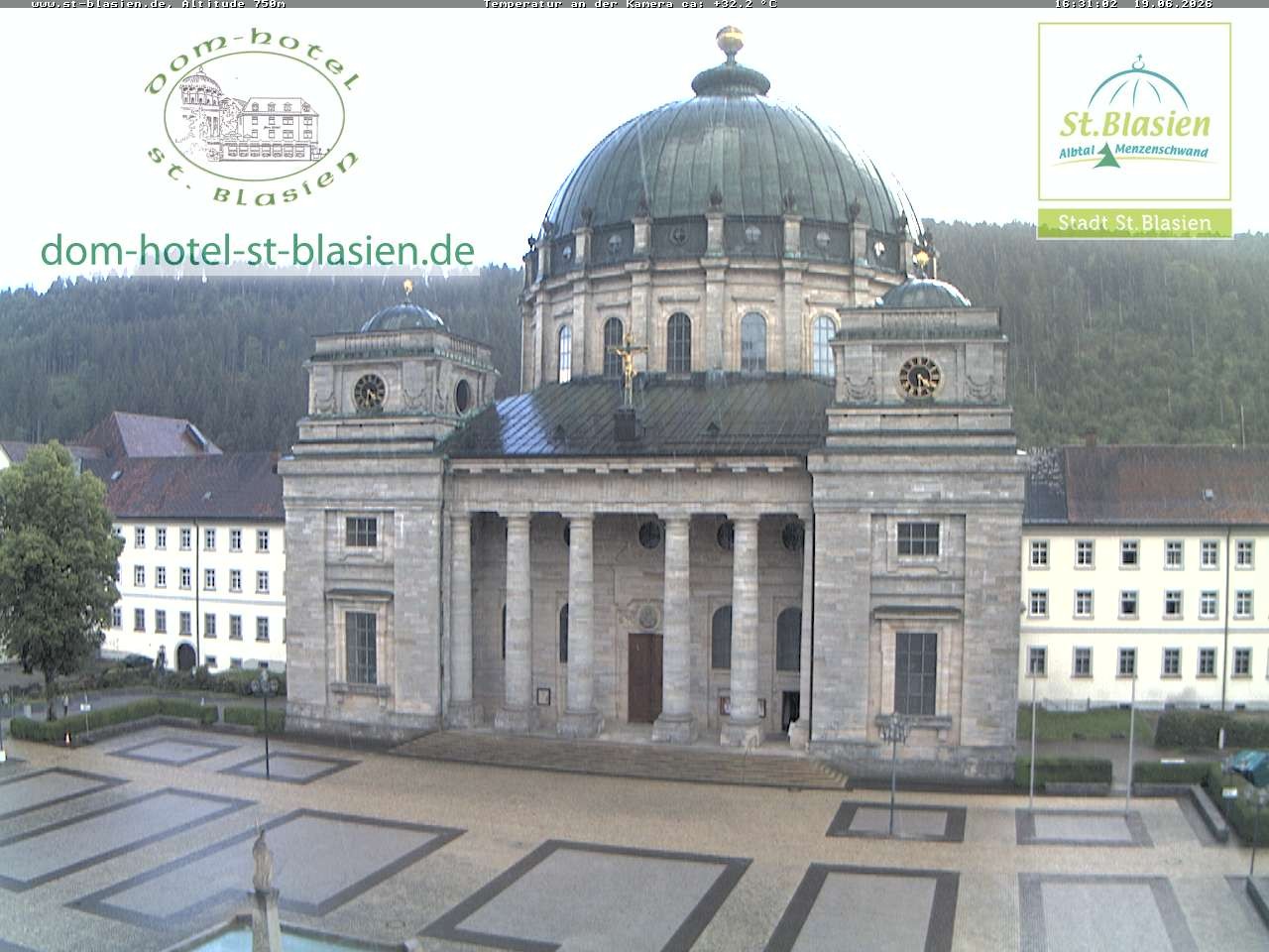 Archived image Webcam St Blasien Menzenschwand cathedral