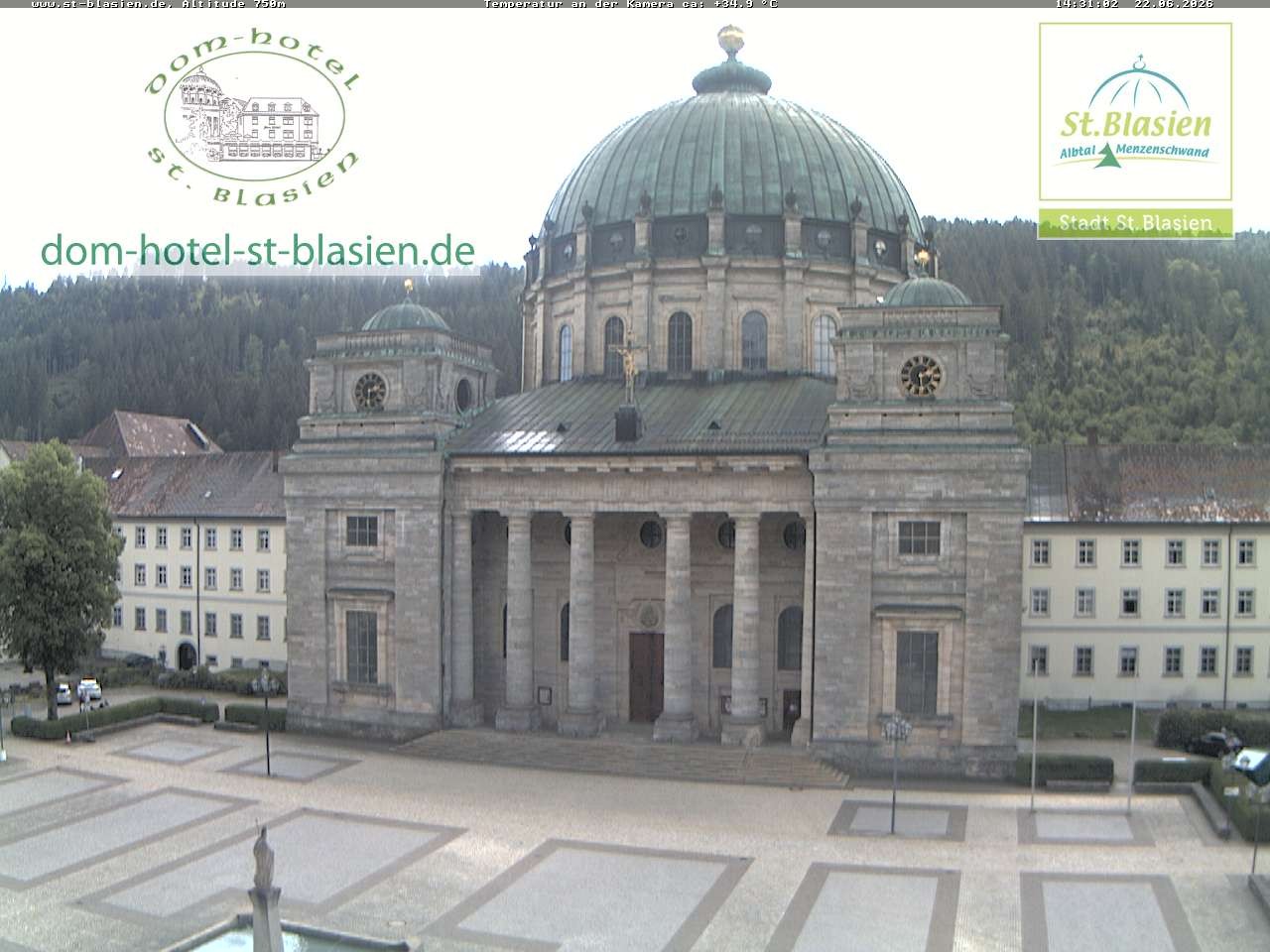 Archived image Webcam St Blasien Menzenschwand cathedral