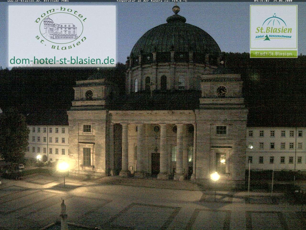 Archived image Webcam St Blasien Menzenschwand cathedral