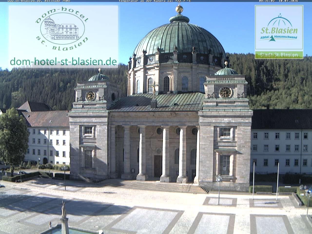 Archived image Webcam St Blasien Menzenschwand cathedral