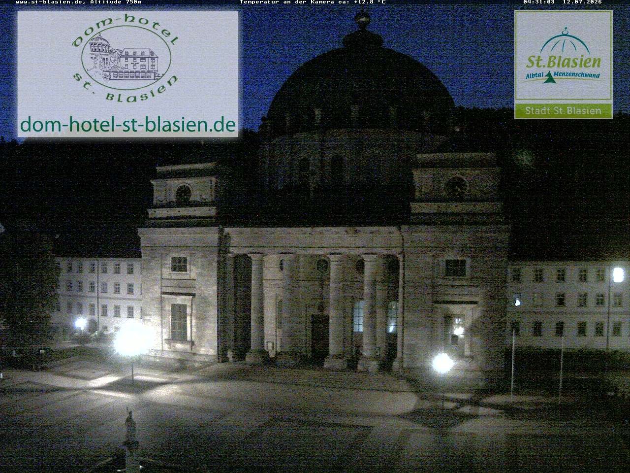 Archived image Webcam St Blasien Menzenschwand cathedral