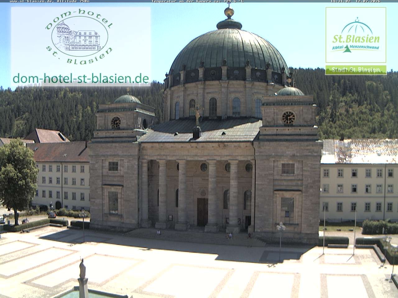 Archived image Webcam St Blasien Menzenschwand cathedral