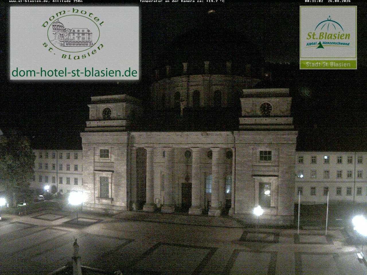 Archived image Webcam St Blasien Menzenschwand cathedral