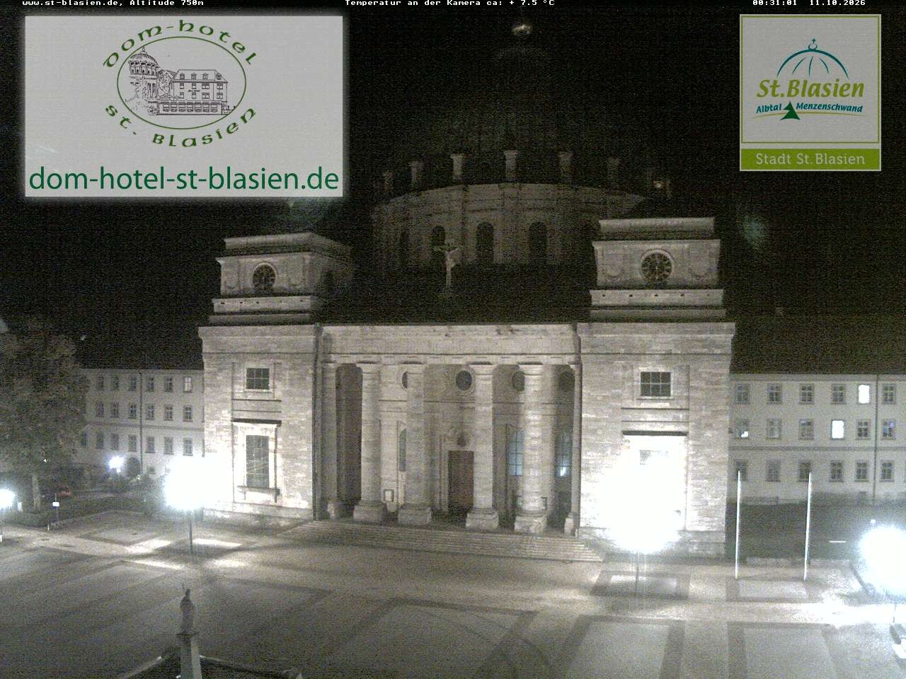 Archived image Webcam St Blasien Menzenschwand cathedral