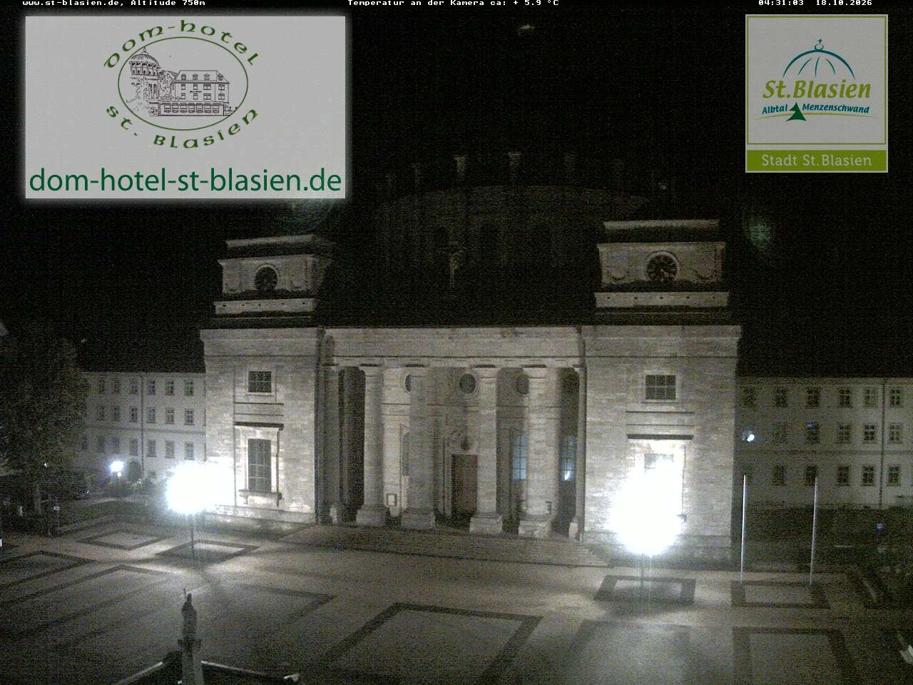 Archived image Webcam St Blasien Menzenschwand cathedral