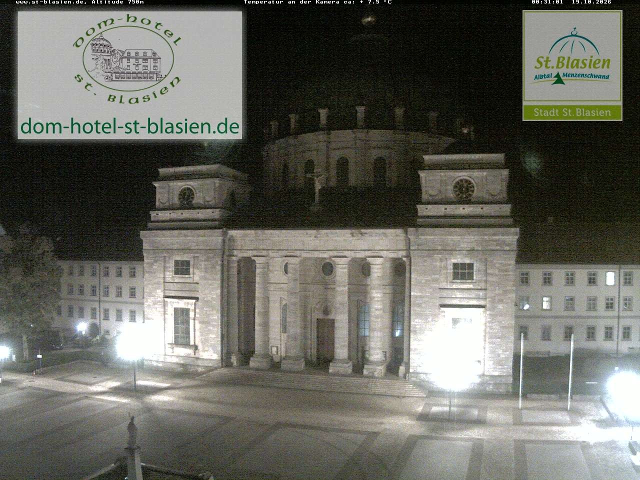 Archived image Webcam St Blasien Menzenschwand cathedral