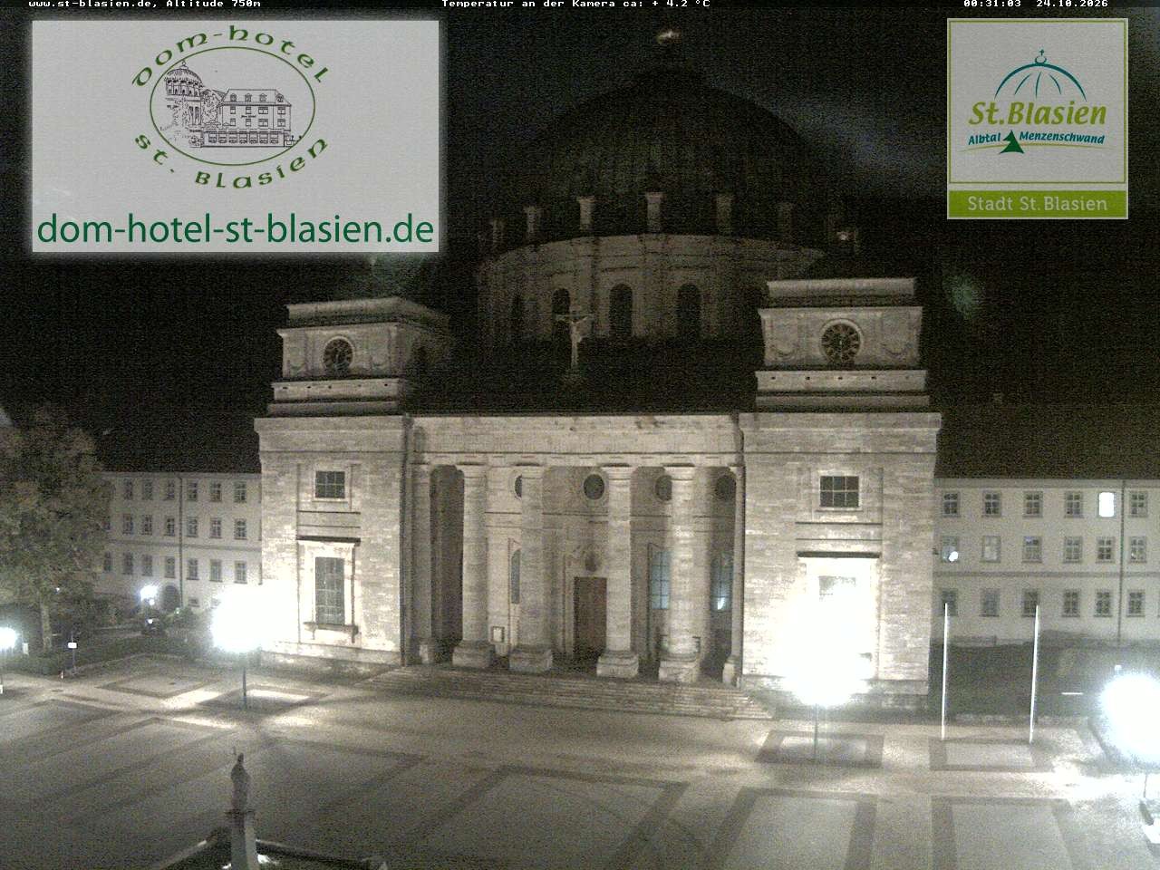 Archived image Webcam St Blasien Menzenschwand cathedral
