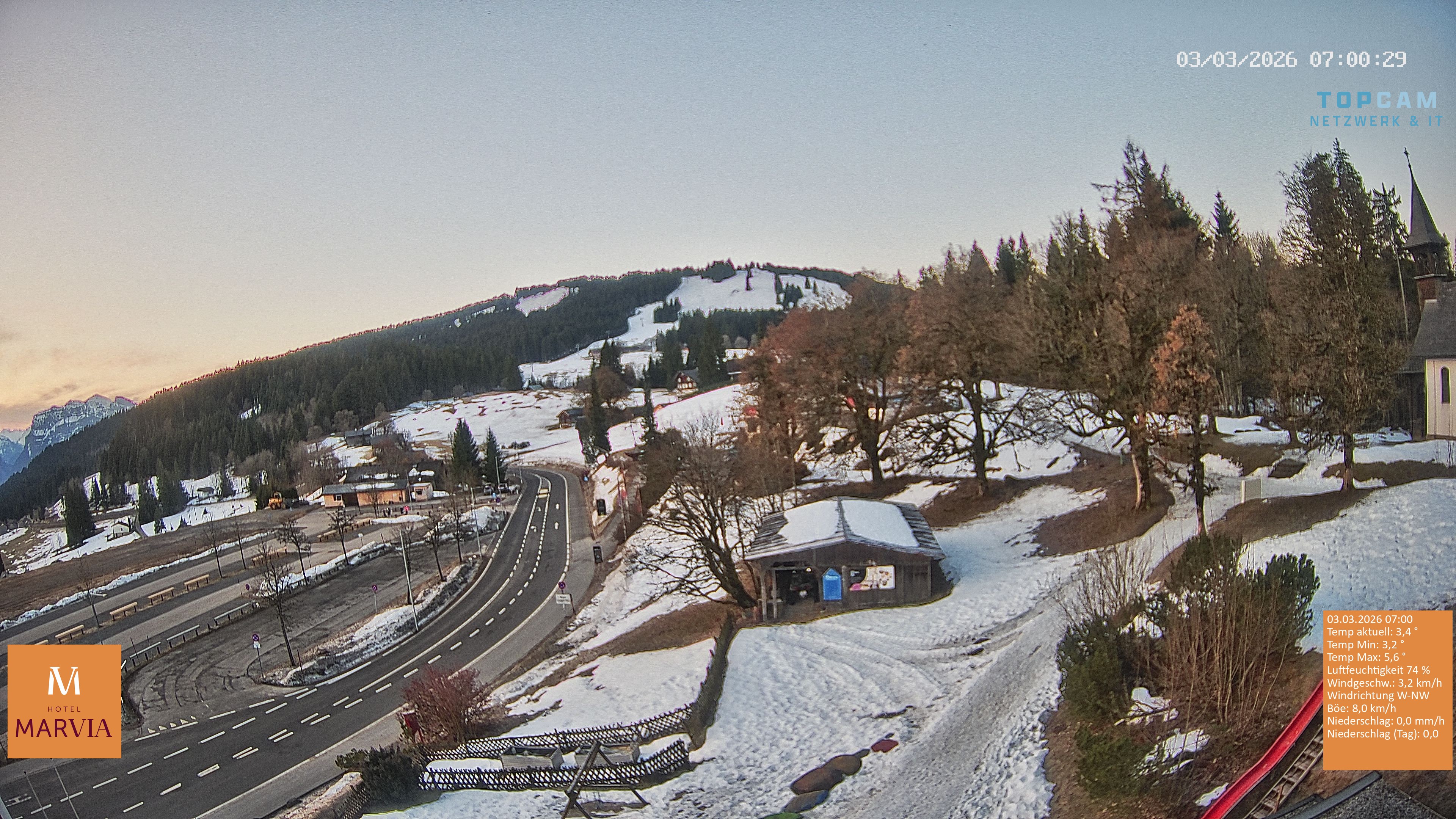 Archiv Foto Webcam Berghof Fetz in Bödele im Bregenzerwald