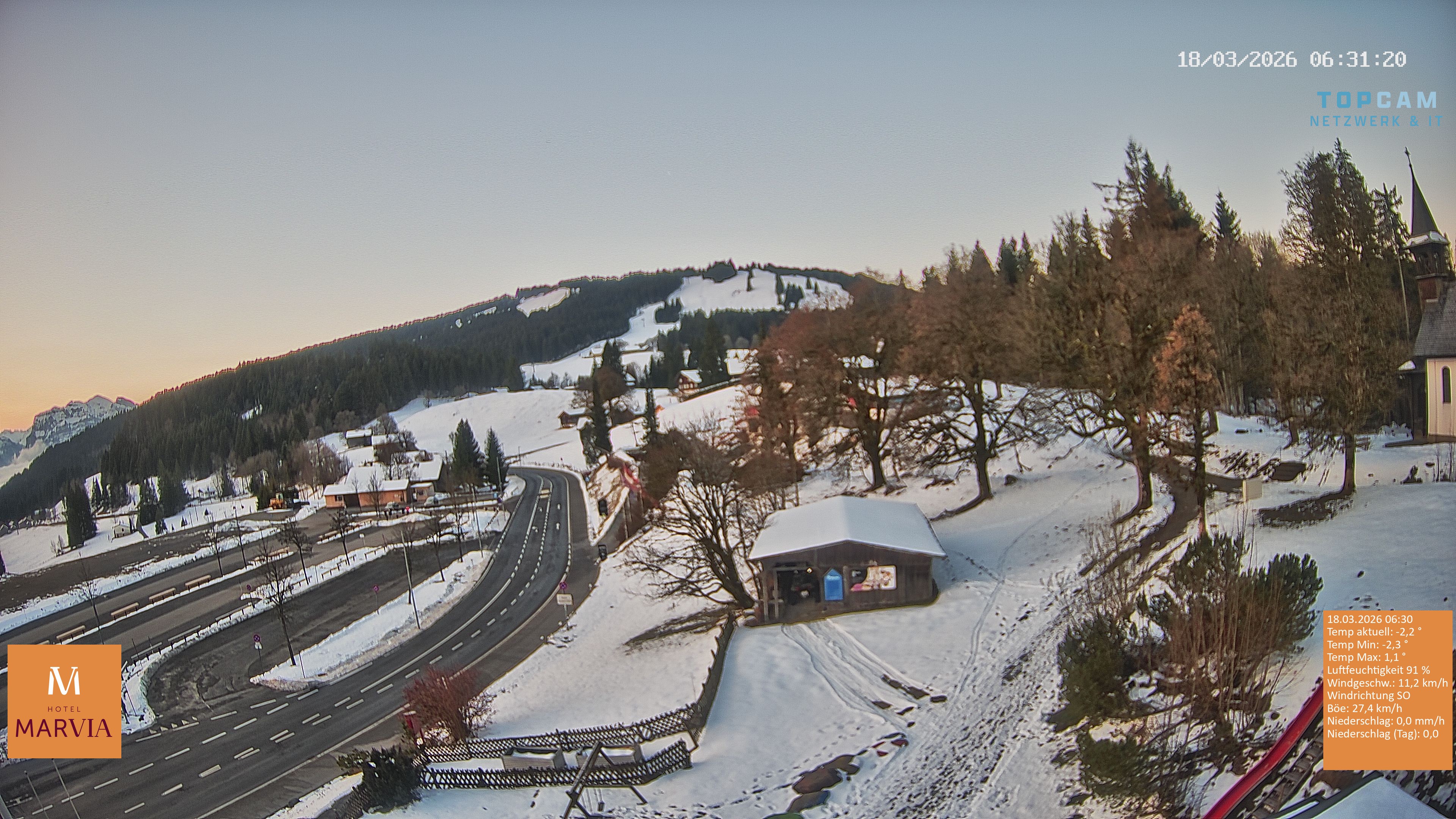Archiv Foto Webcam Berghof Fetz in Bödele im Bregenzerwald
