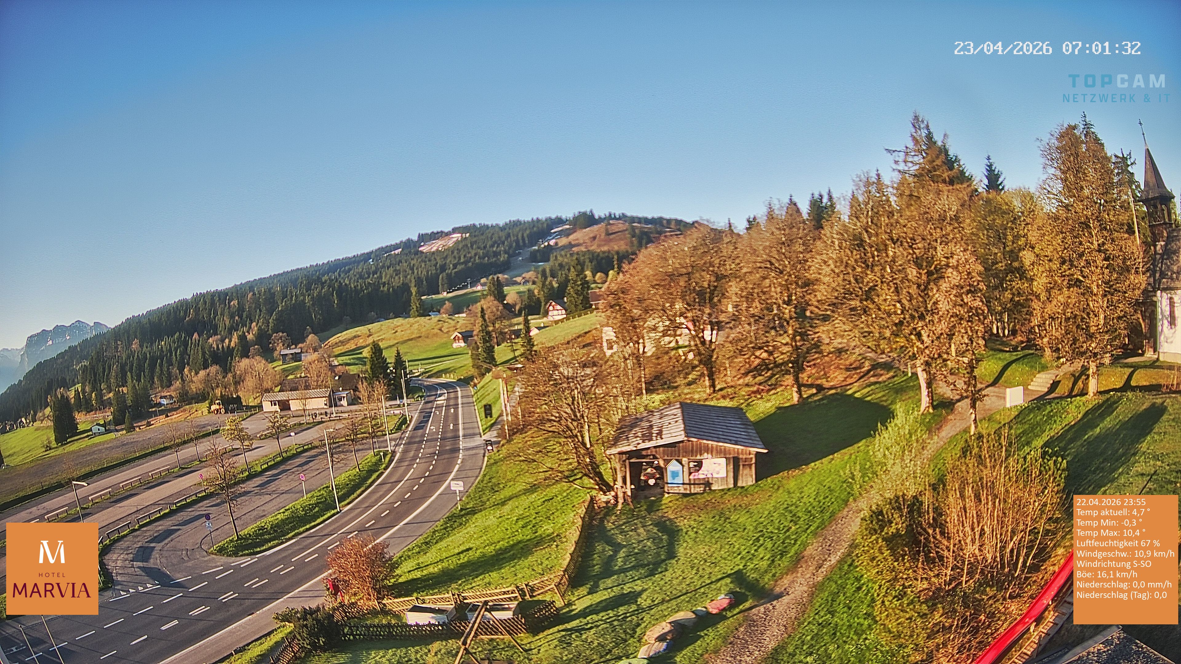 Archiv Foto Webcam Berghof Fetz in Bödele im Bregenzerwald