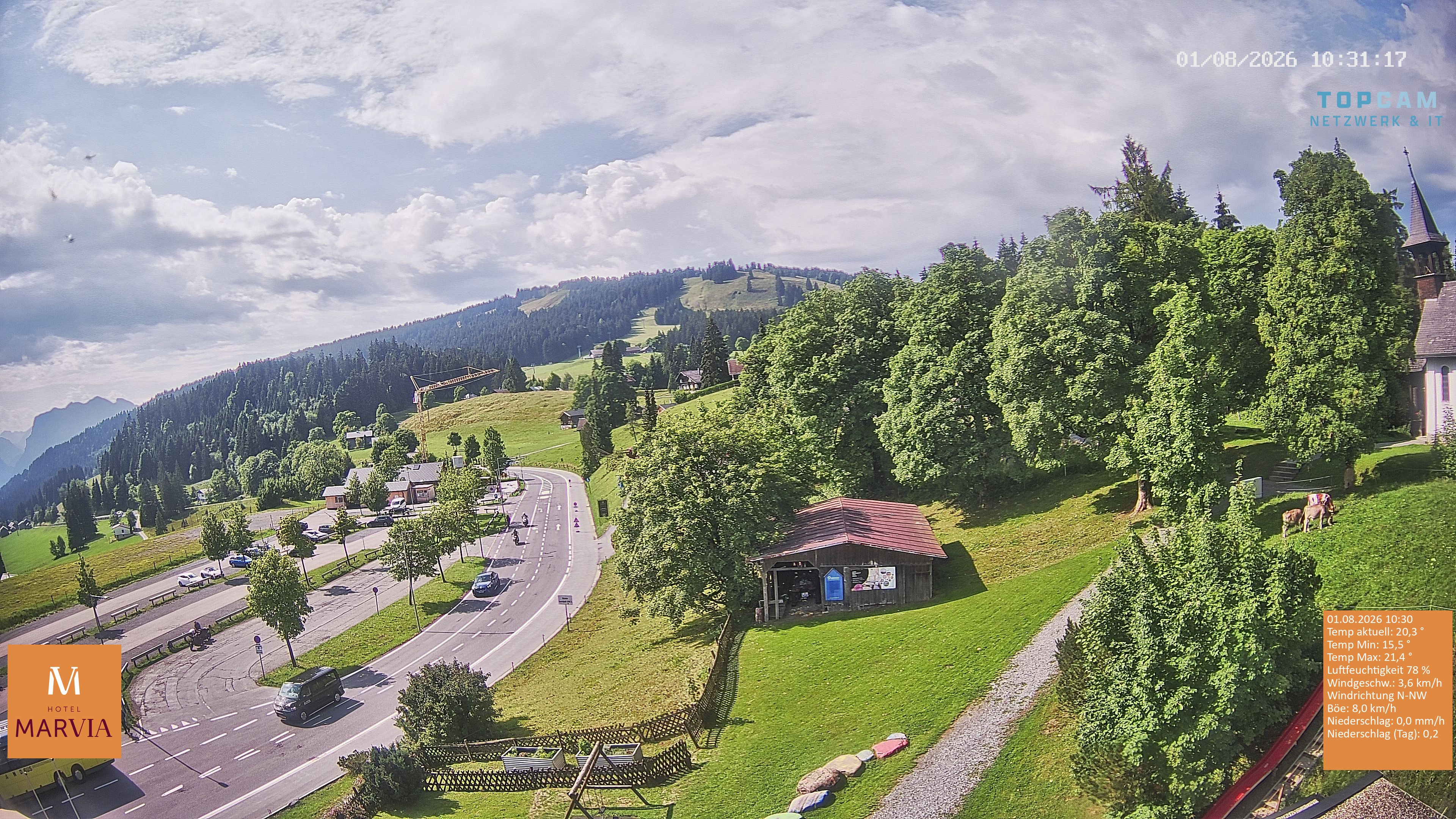 Archiv Foto Webcam Berghof Fetz in Bödele im Bregenzerwald